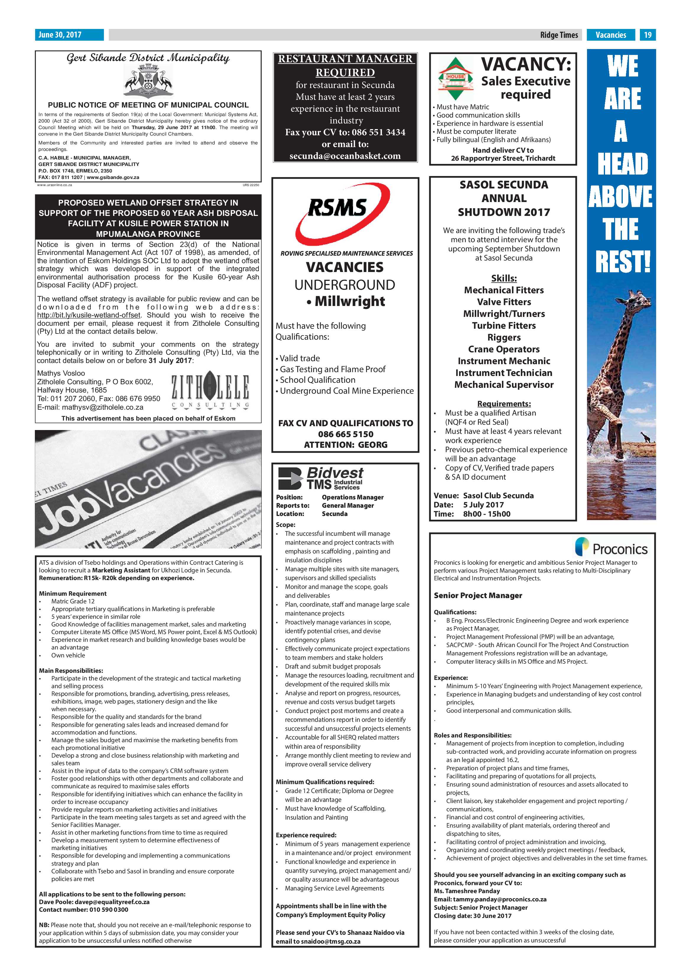 Ridge Times 30 June 2017 page 19