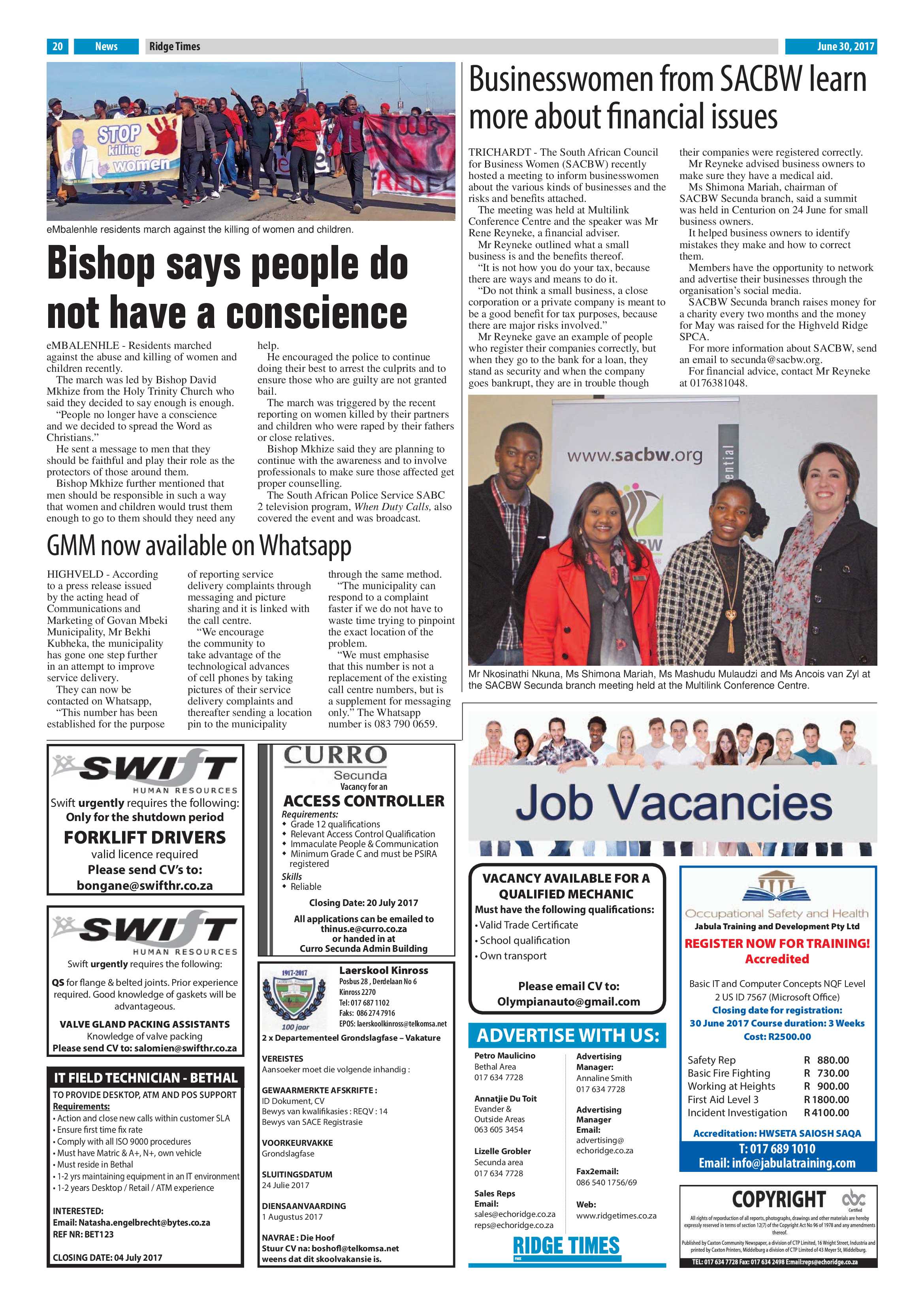 Ridge Times 30 June 2017 page 20