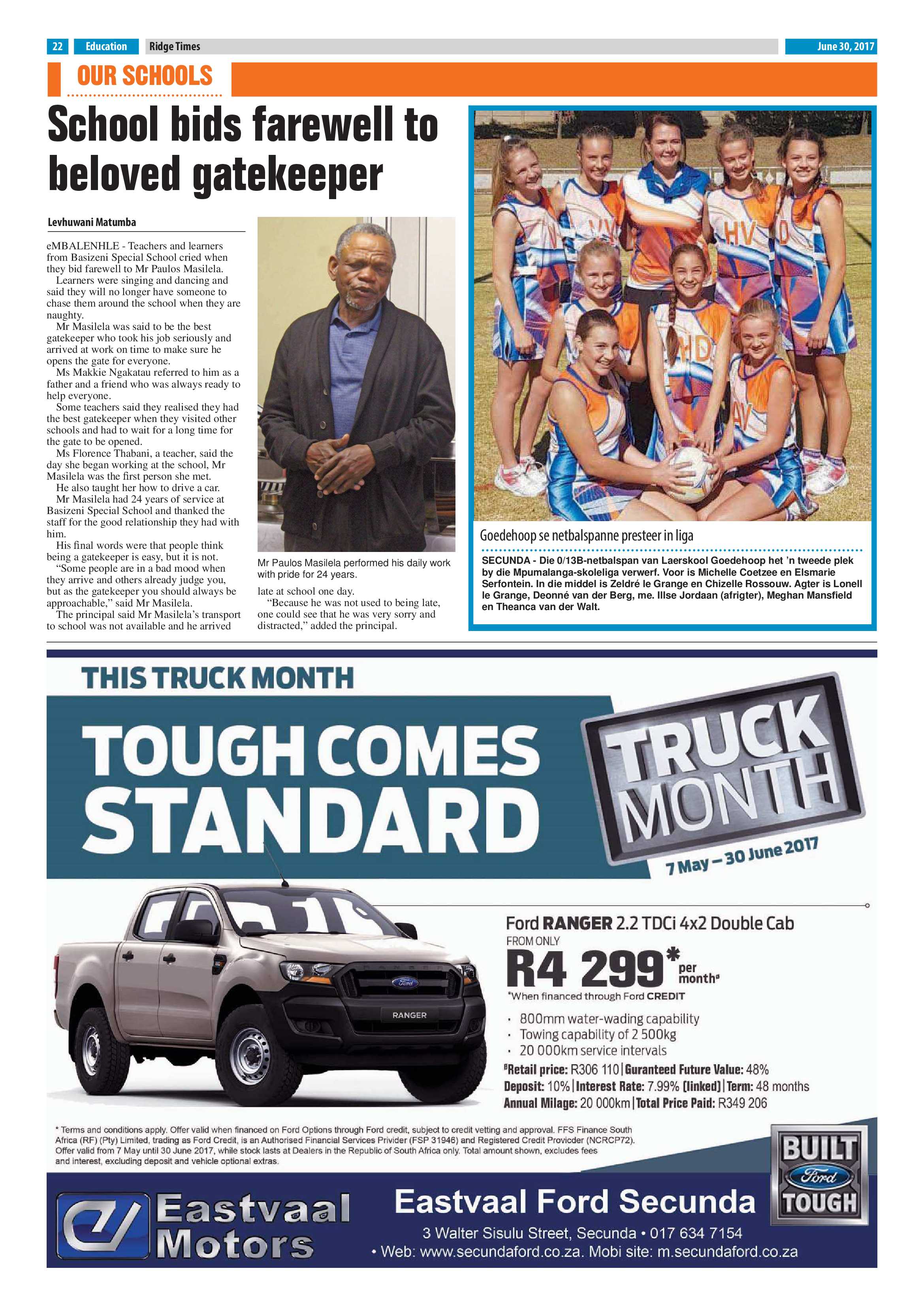 Ridge Times 30 June 2017 page 22