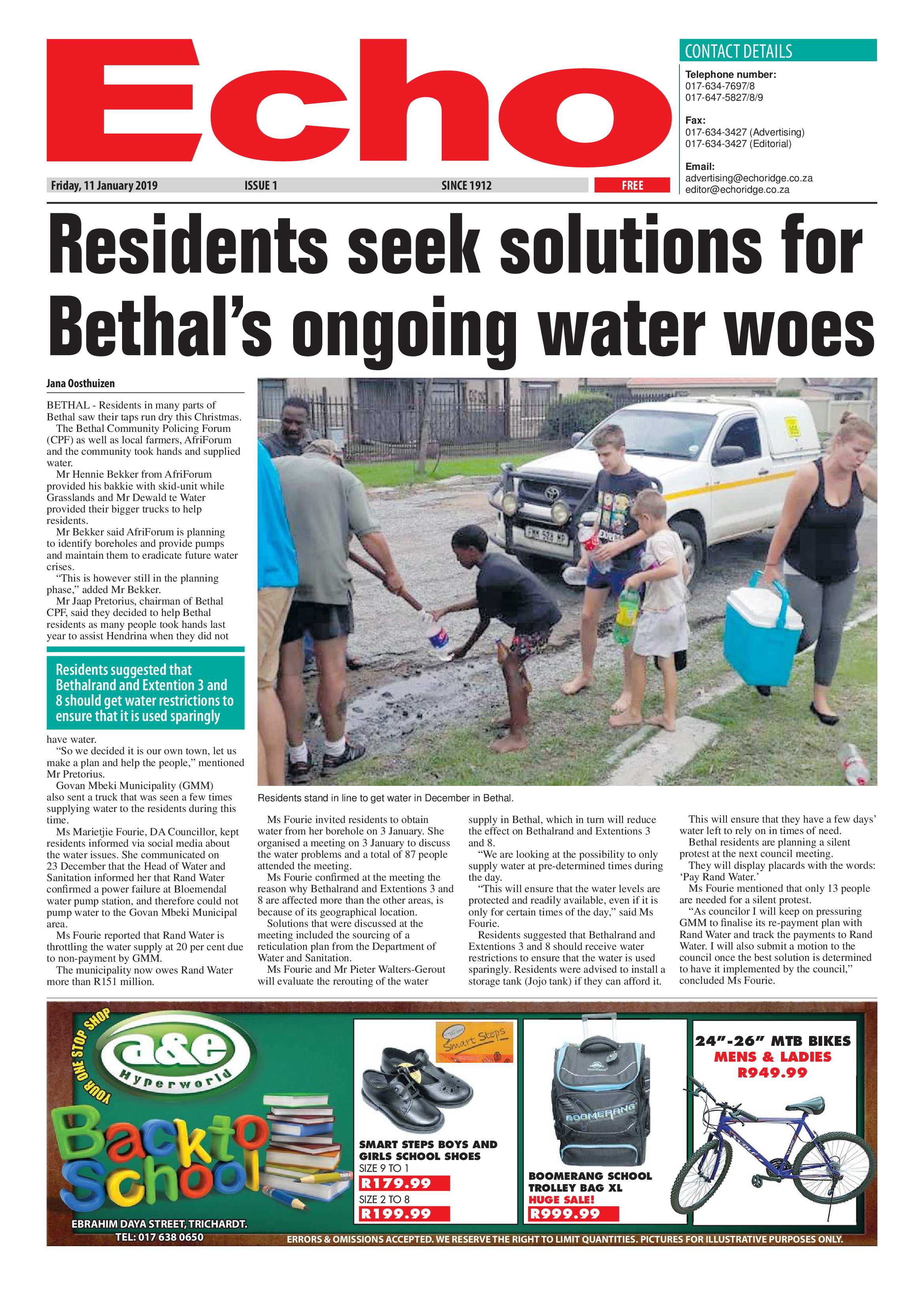 Echo 11 January 2019 page 1
