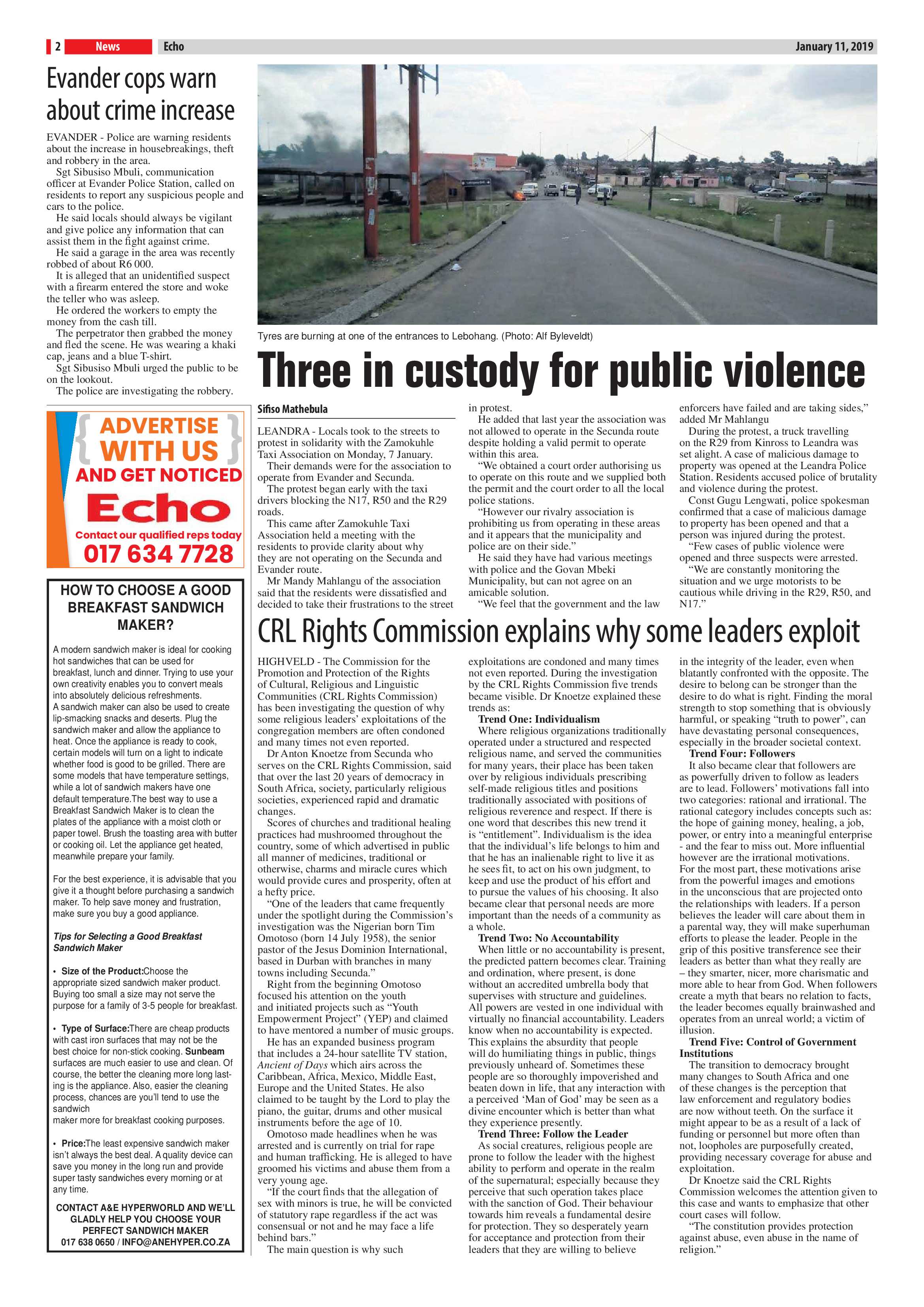 Echo 11 January 2019 page 2