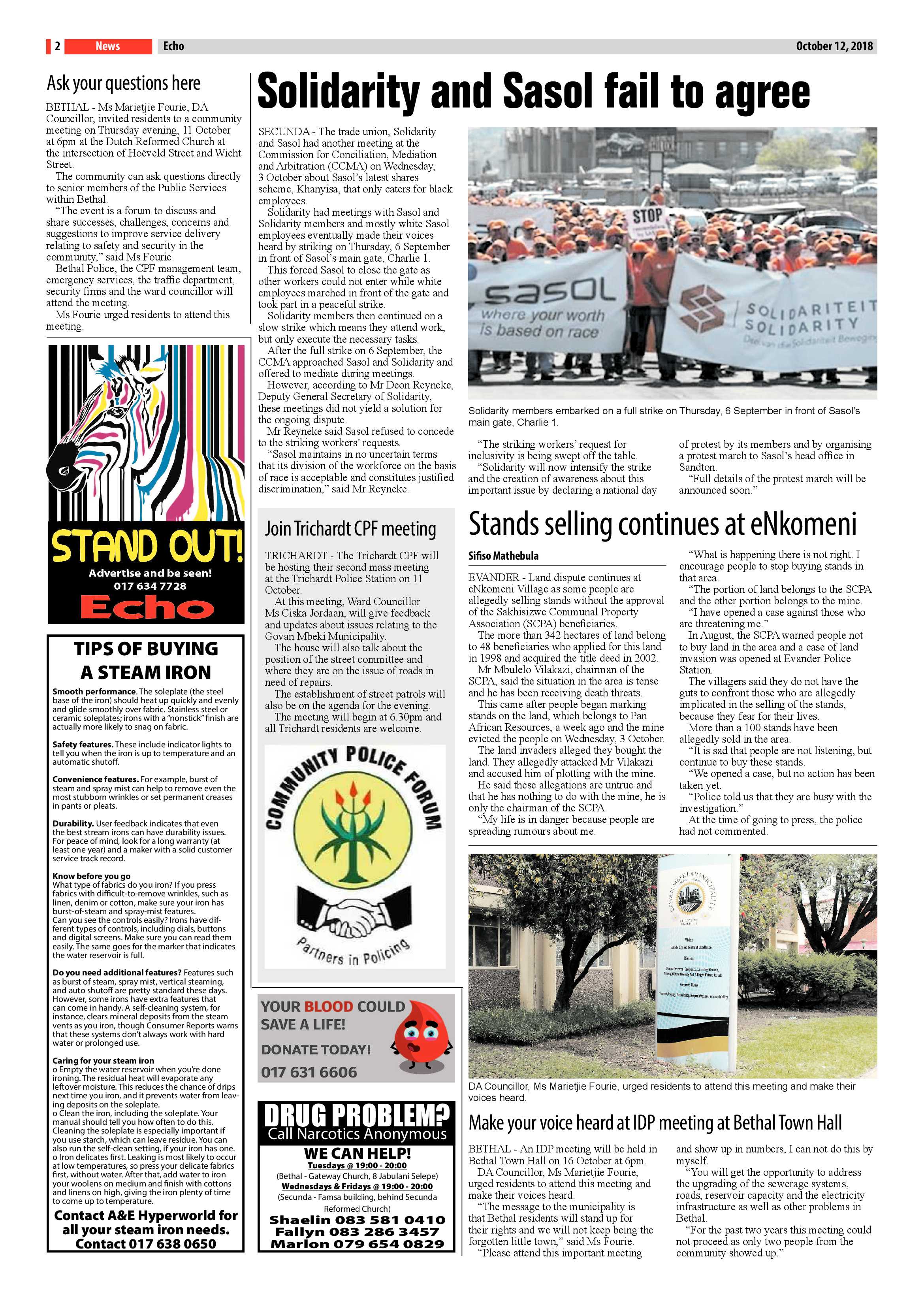 Echo 12 October 2018 page 2