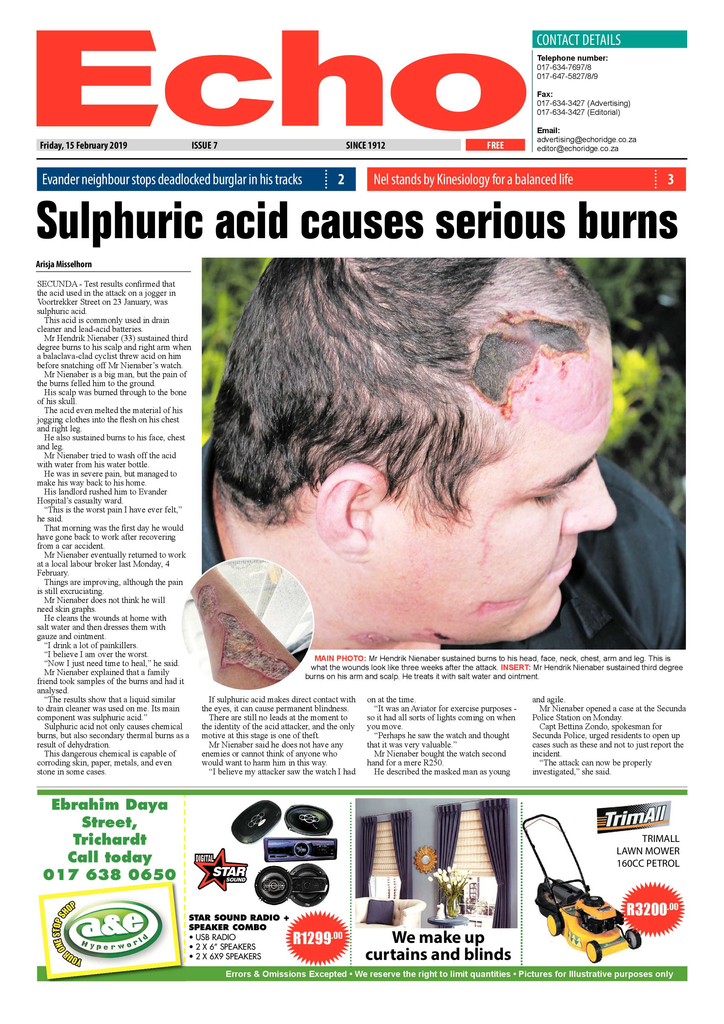 Echo 15 February 2019 page 1