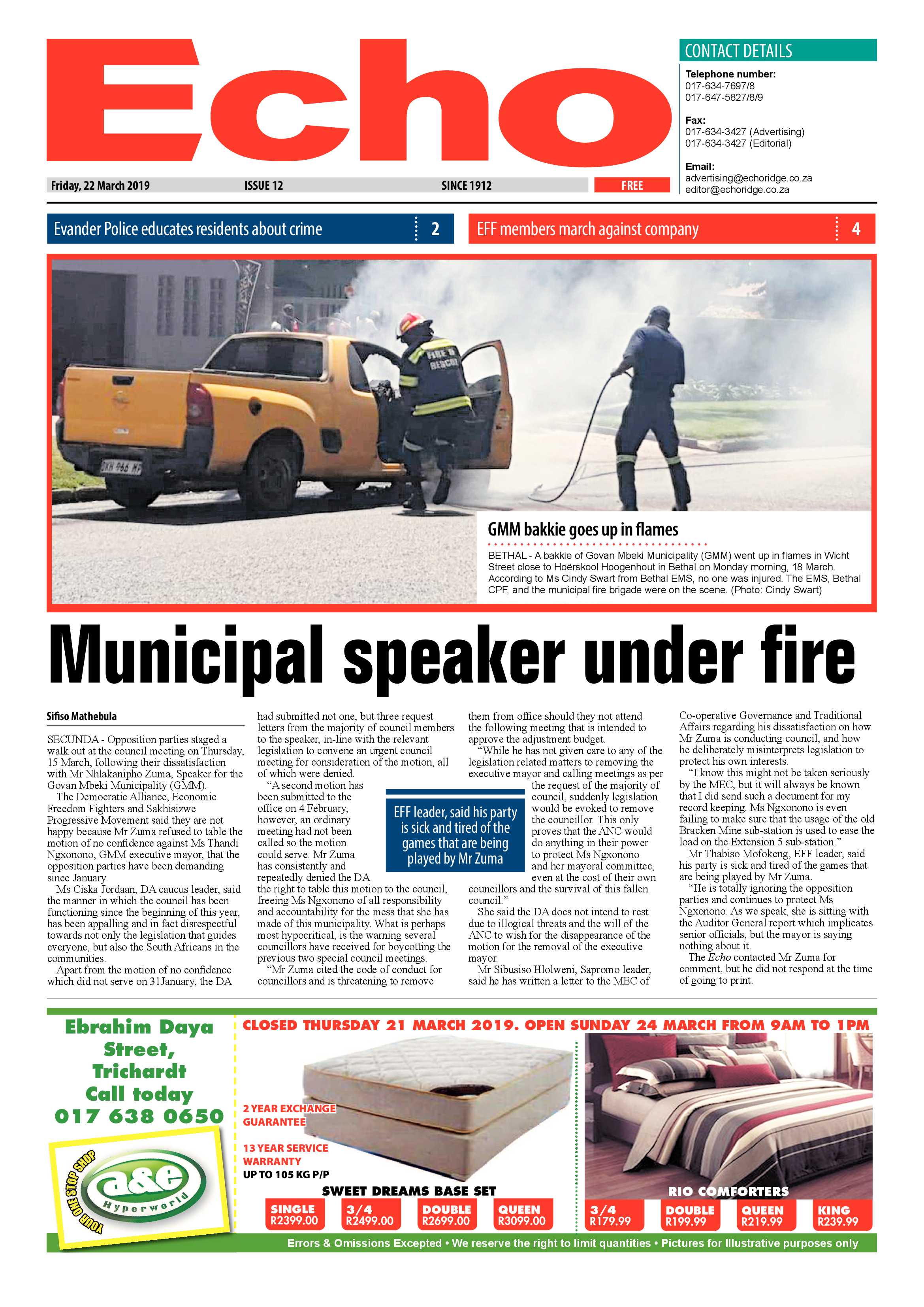 Echo 22 March 2019 page 1