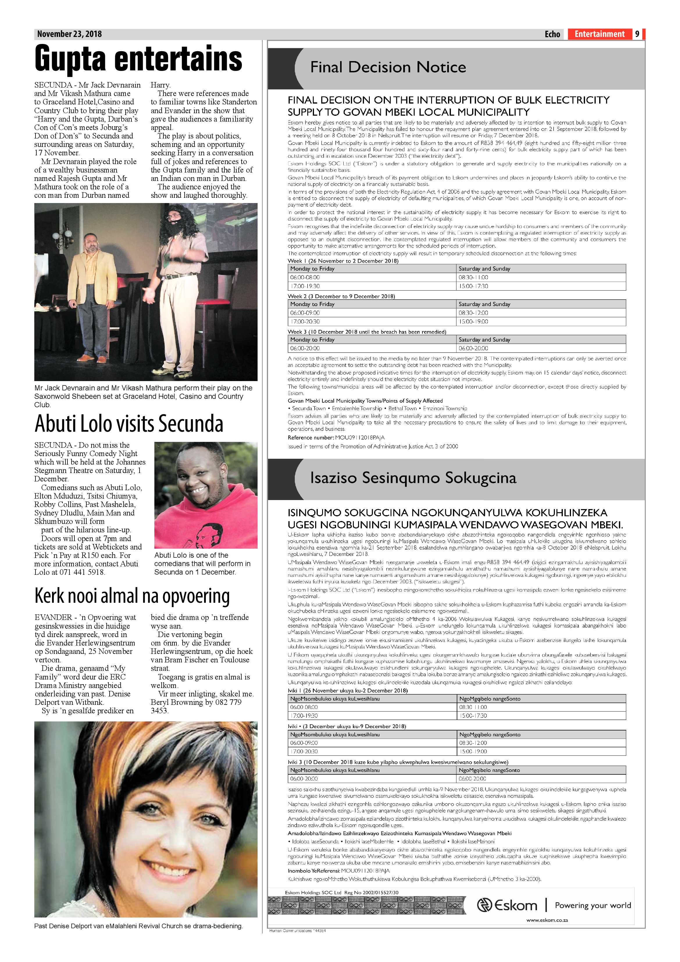 Echo 23 November 2018 page 9