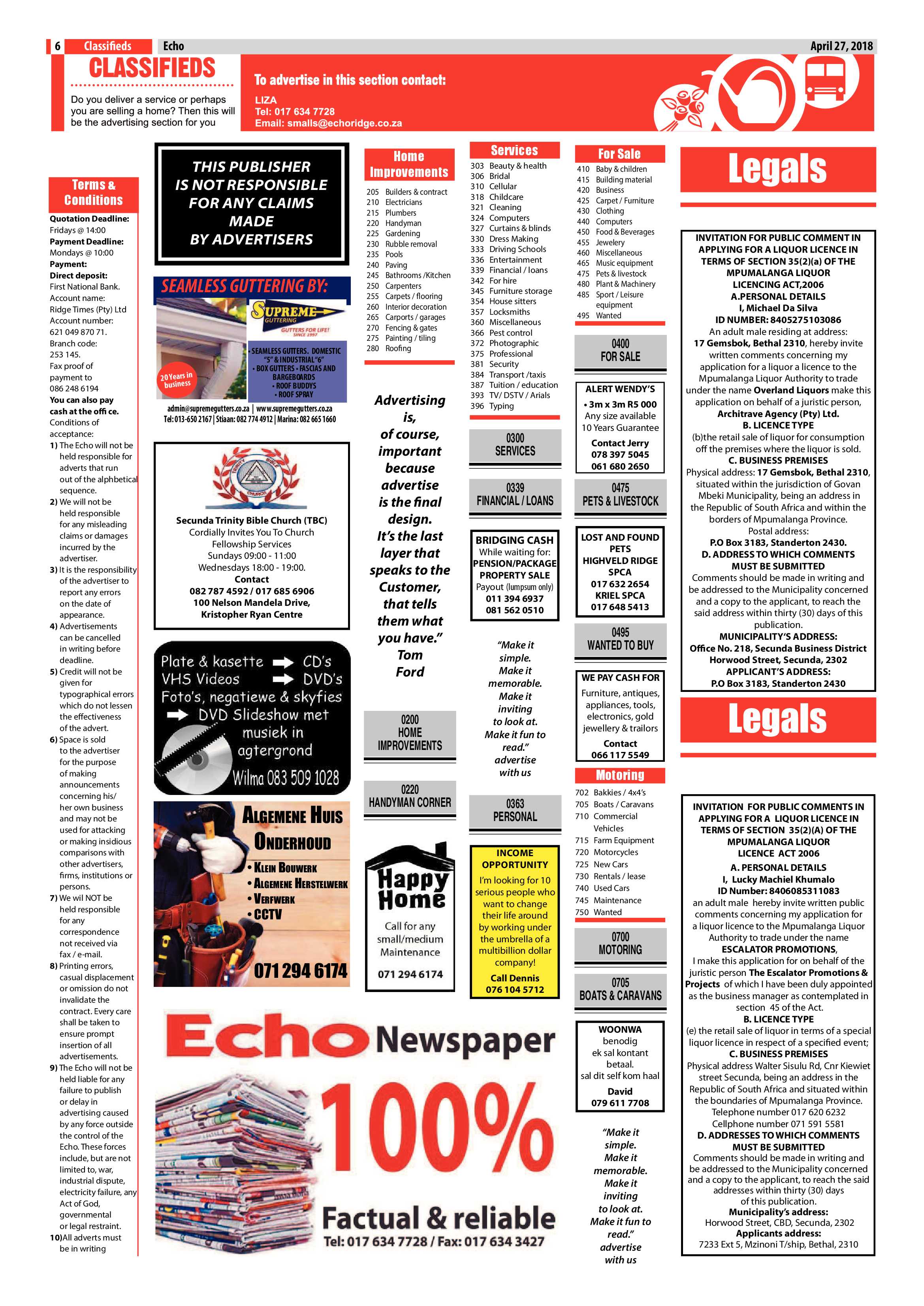 Echo 27 April 2018 page 6