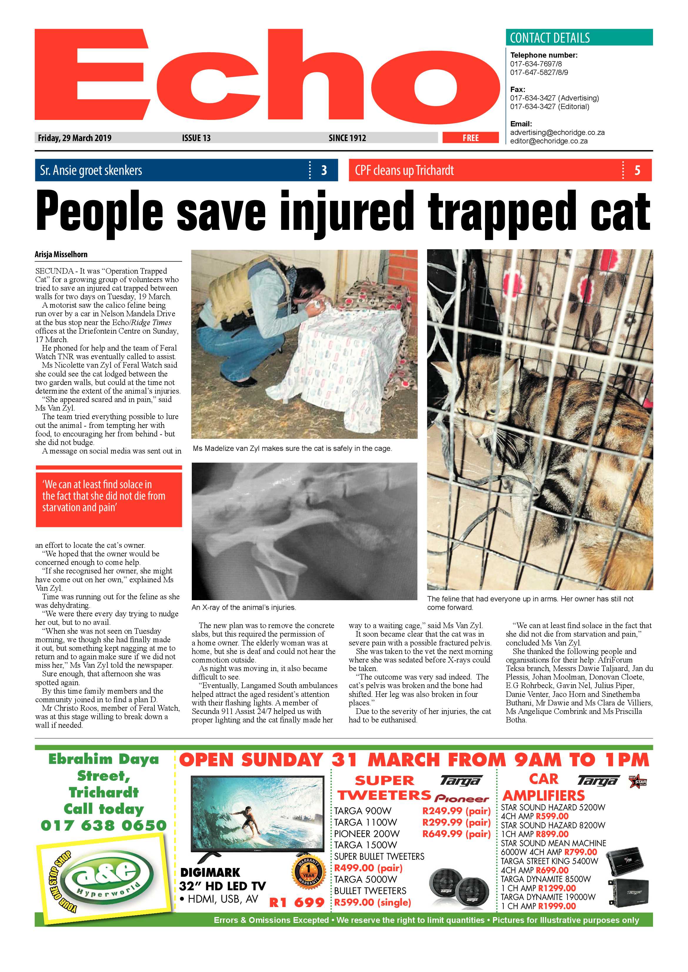 Echo 29 March 2019 page 1