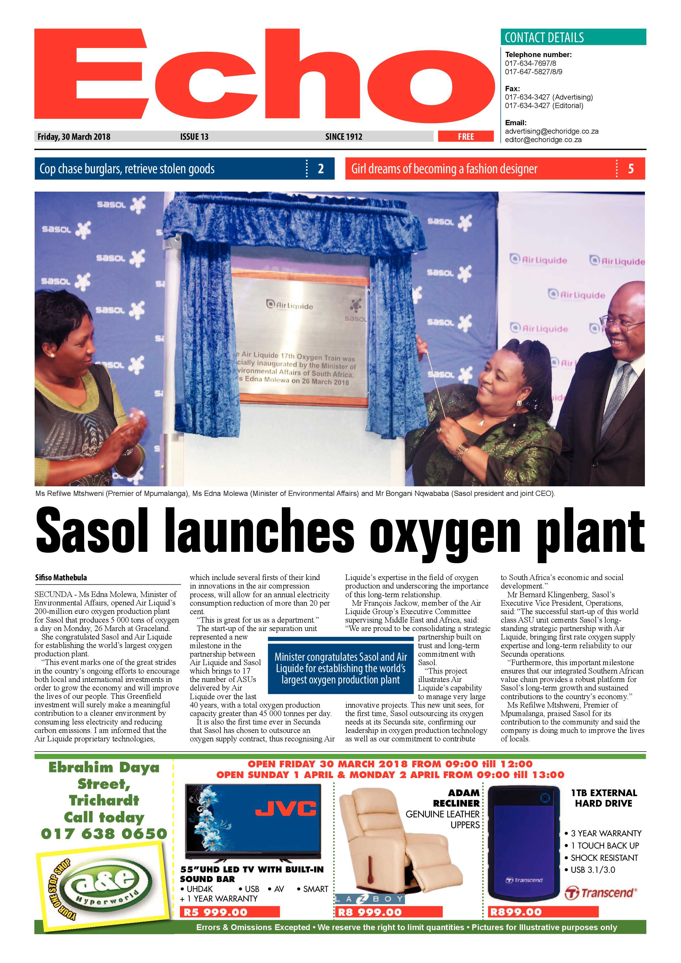Echo 30 March 2018 page 1