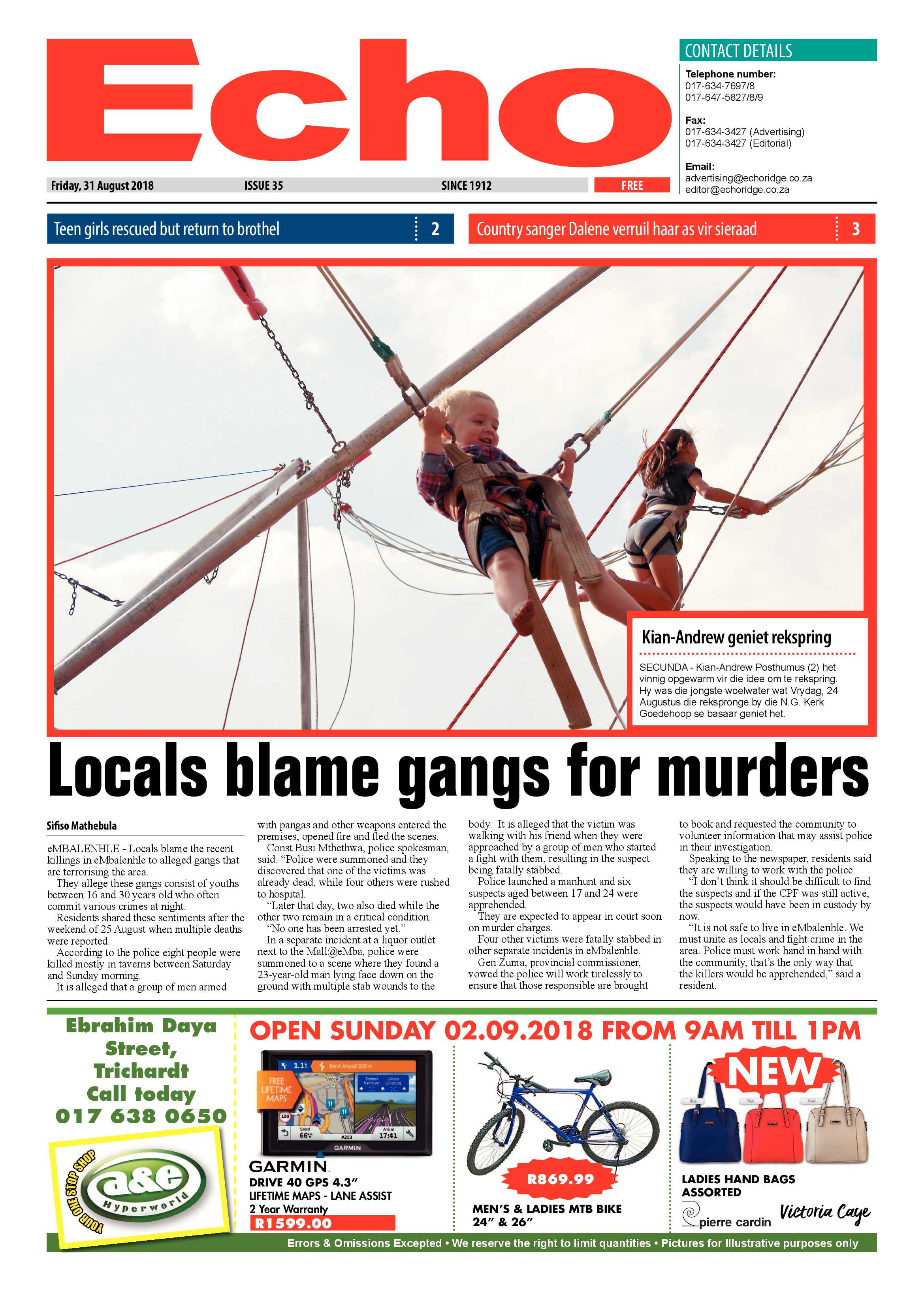 Echo 31 August 2018 page 1