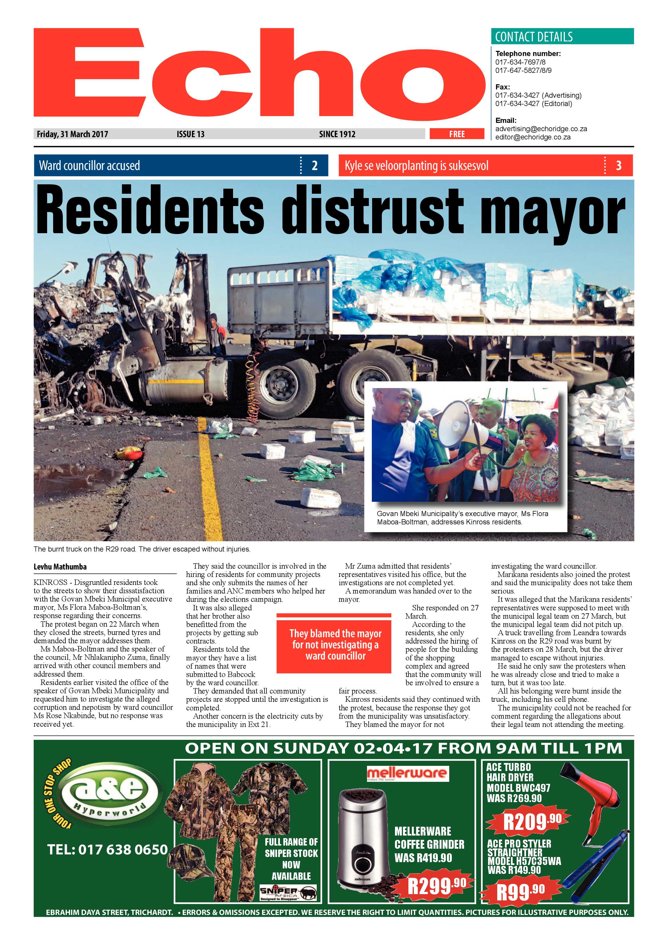 Echo 31 March 2017 page 1
