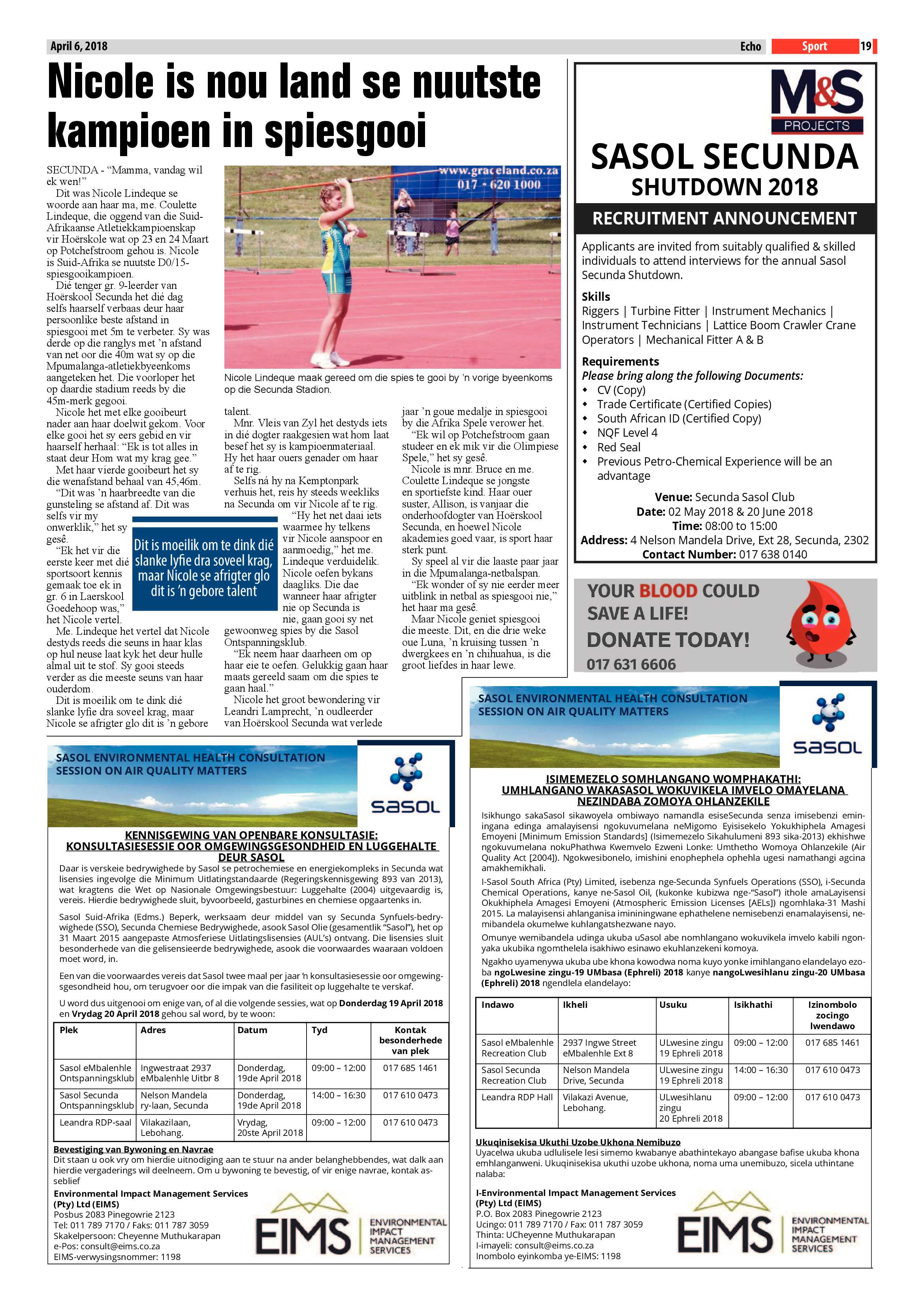 Echo 6 April 2016 page 19