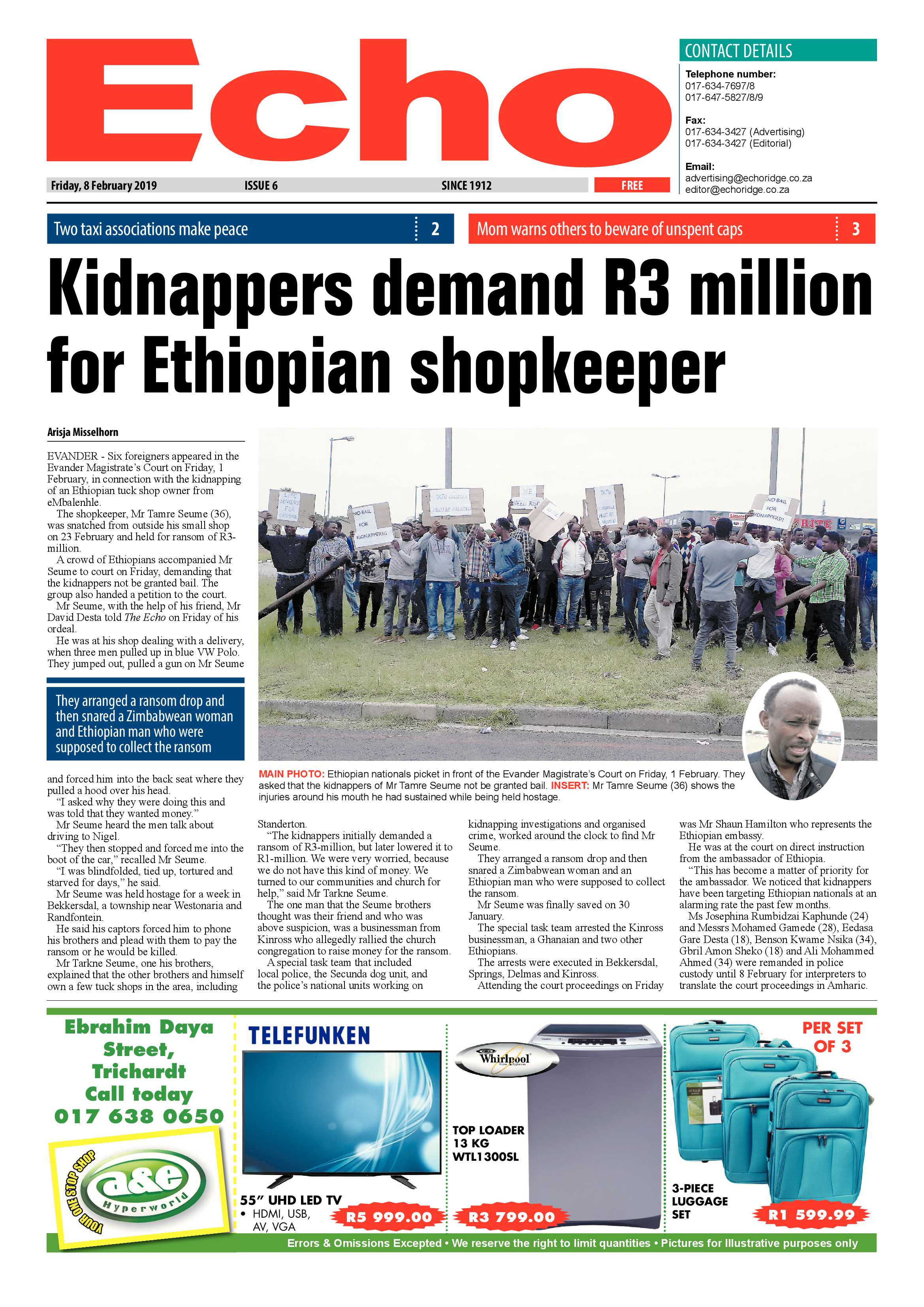 Echo 8 February 2019 page 1