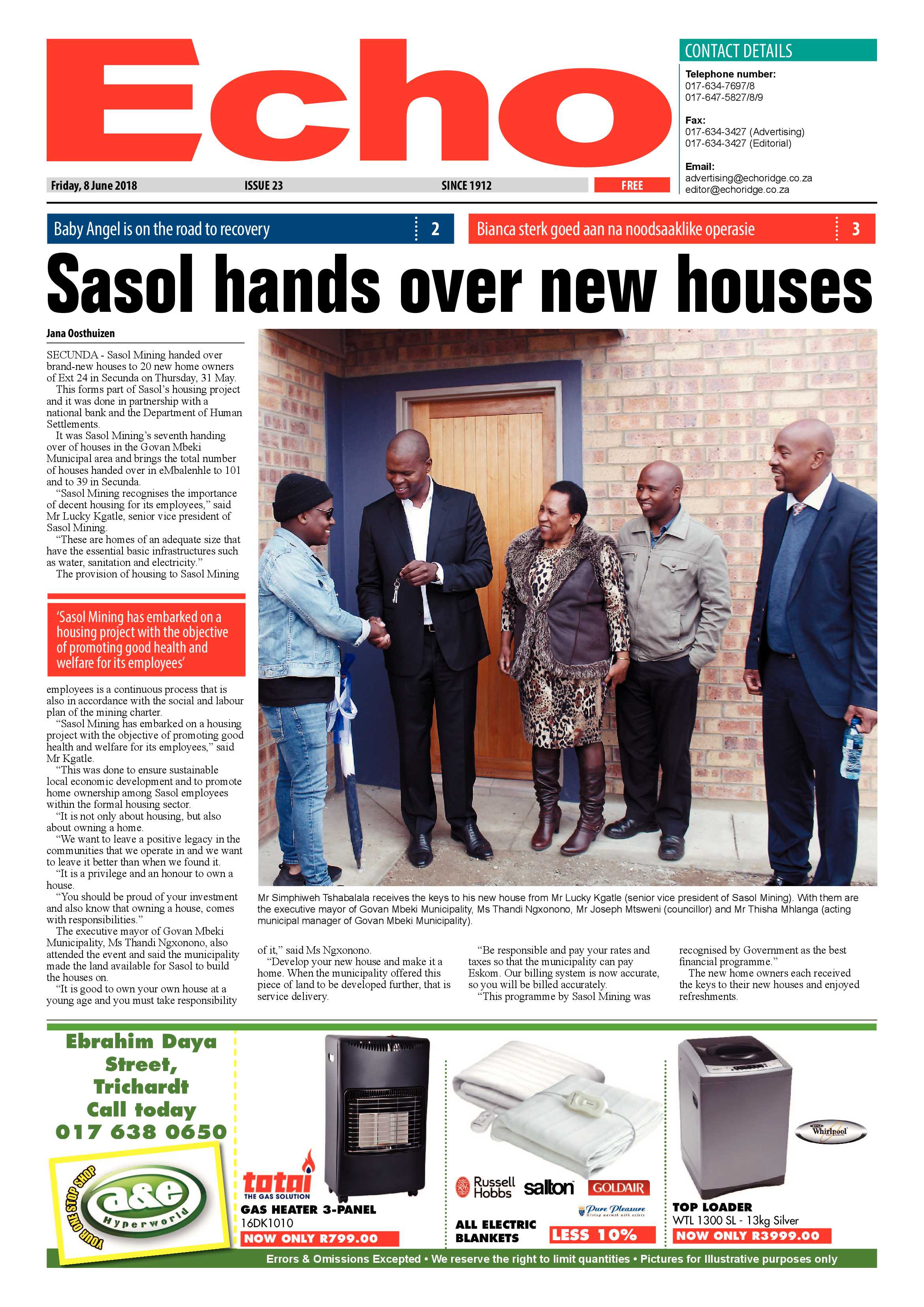 Echo 8 June 2018 page 1