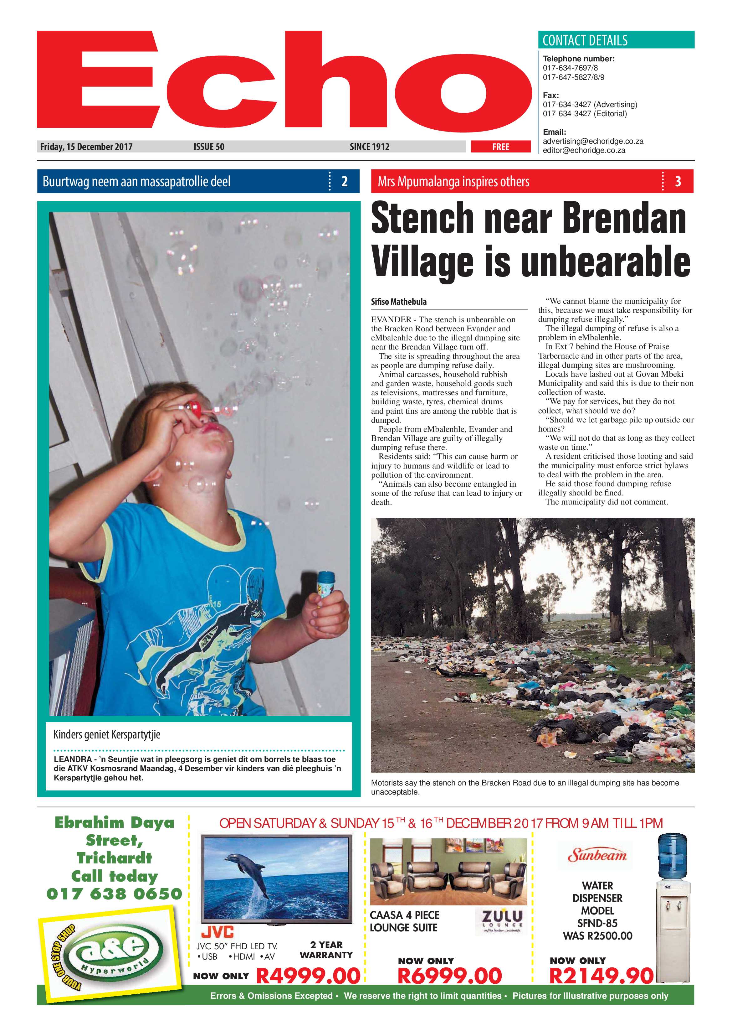 Echo 15 December 2017 page 1