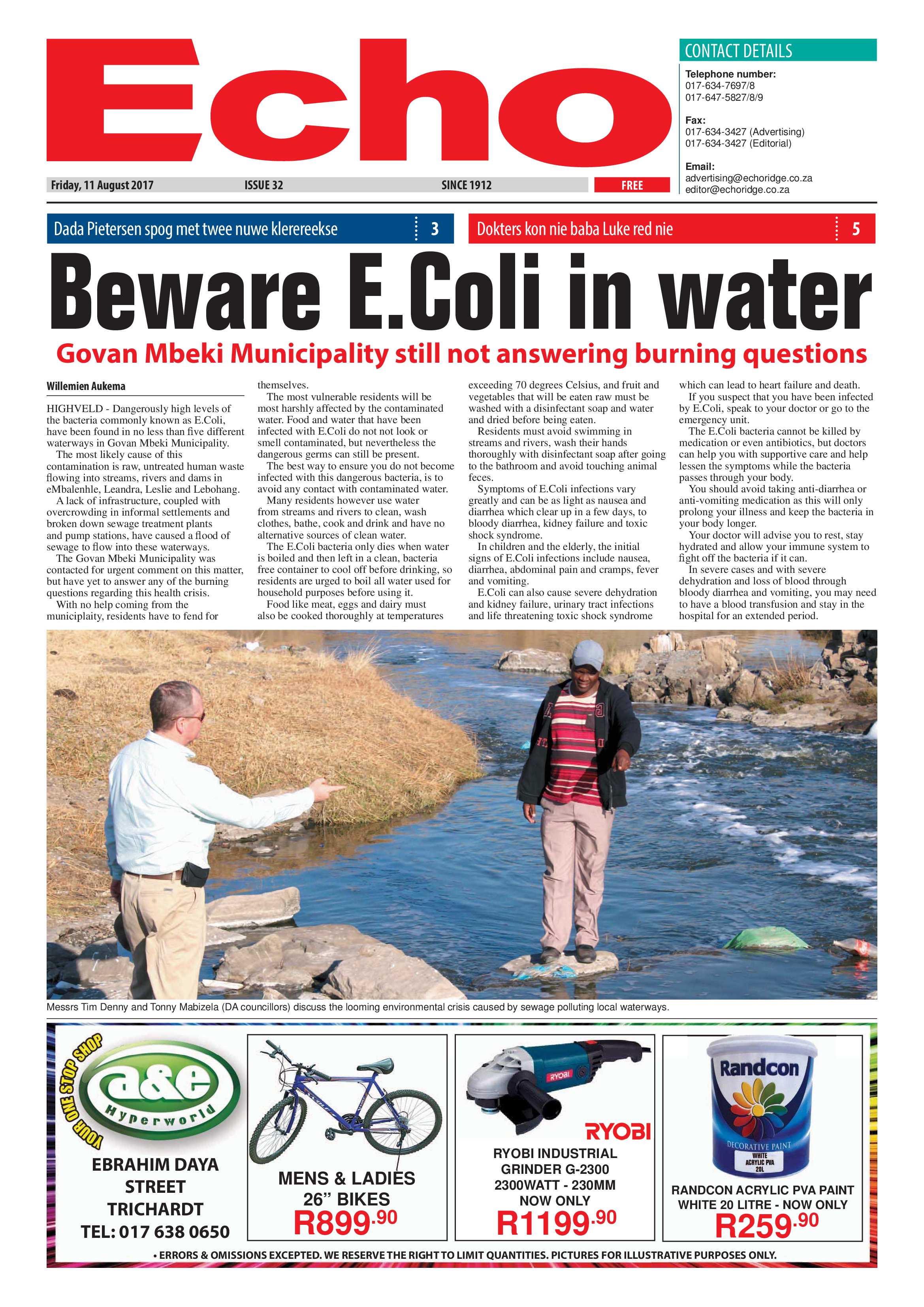 Echo, 11 August 2017 page 1