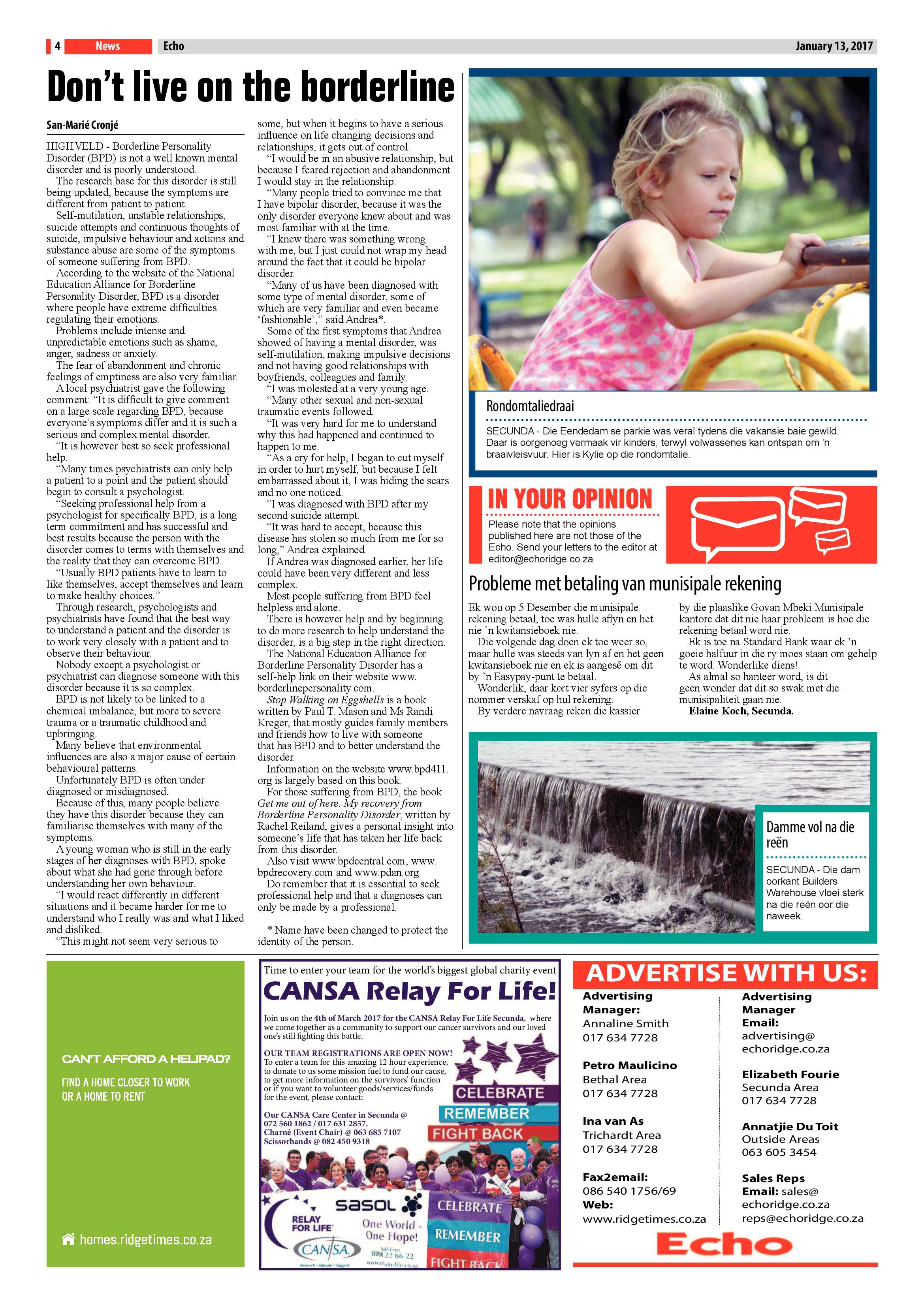 Echo, 13 January 2017 page 4