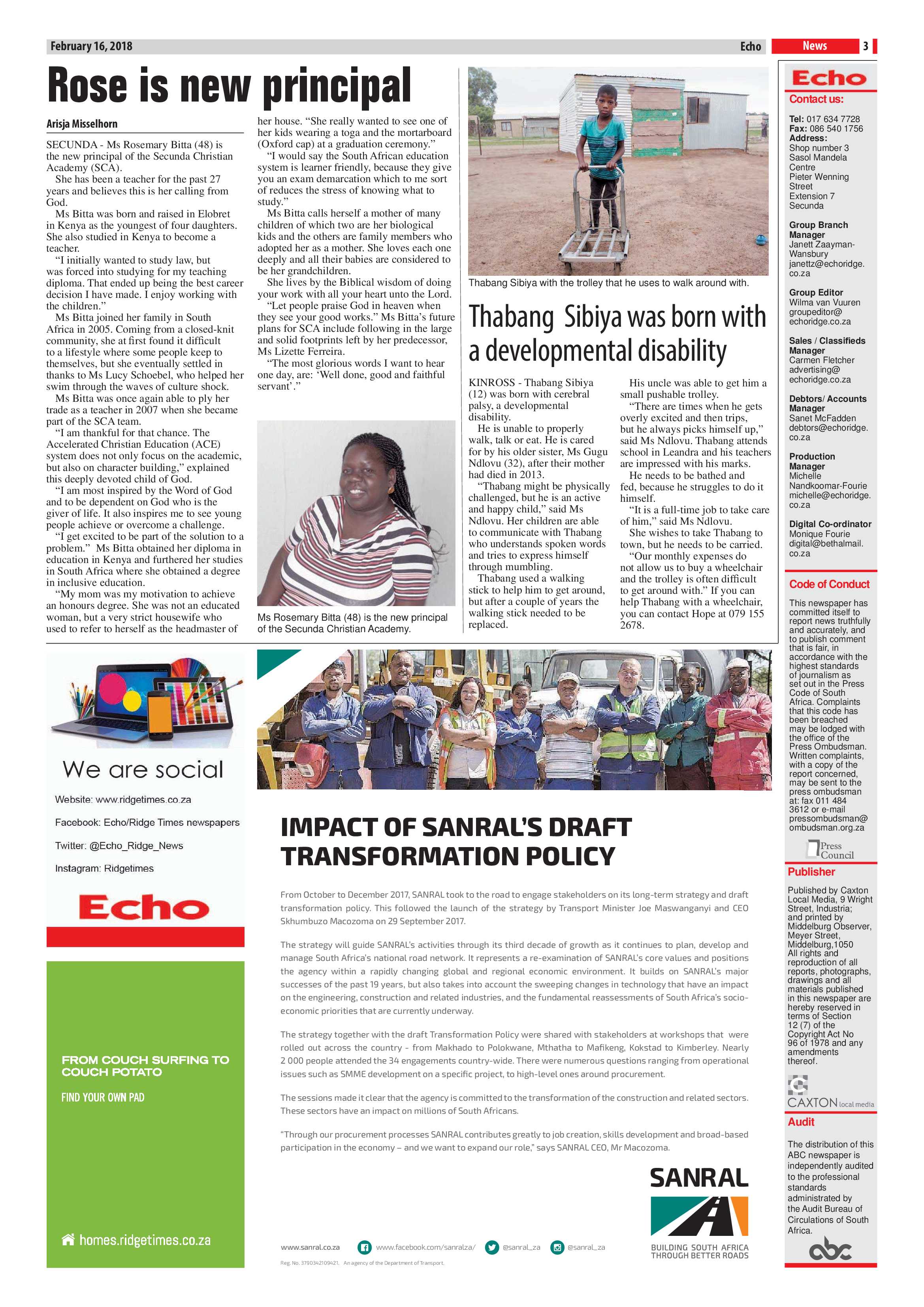 Echo, 16 February 2018 page 3