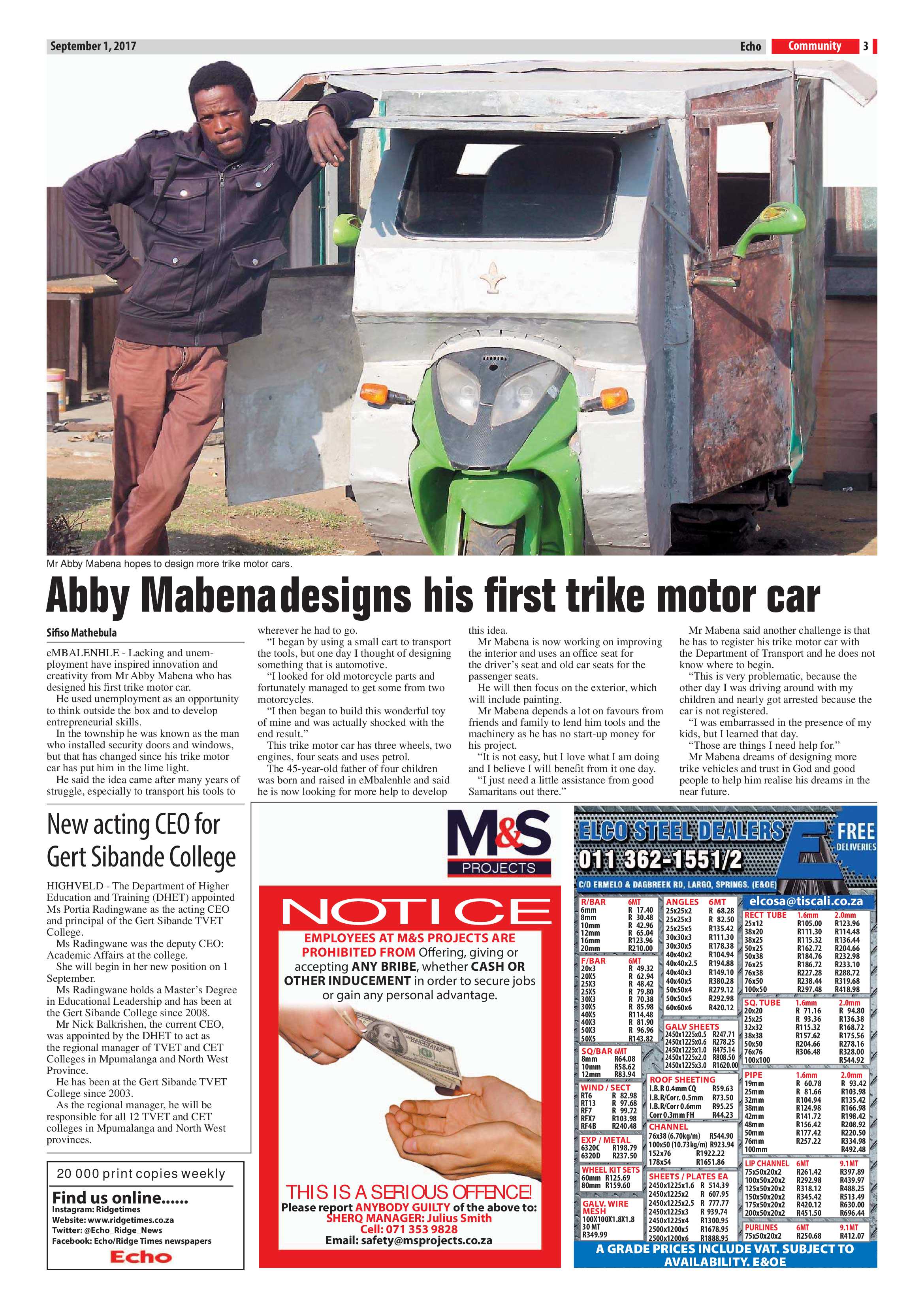 Echo, 1 September 2017 page 3
