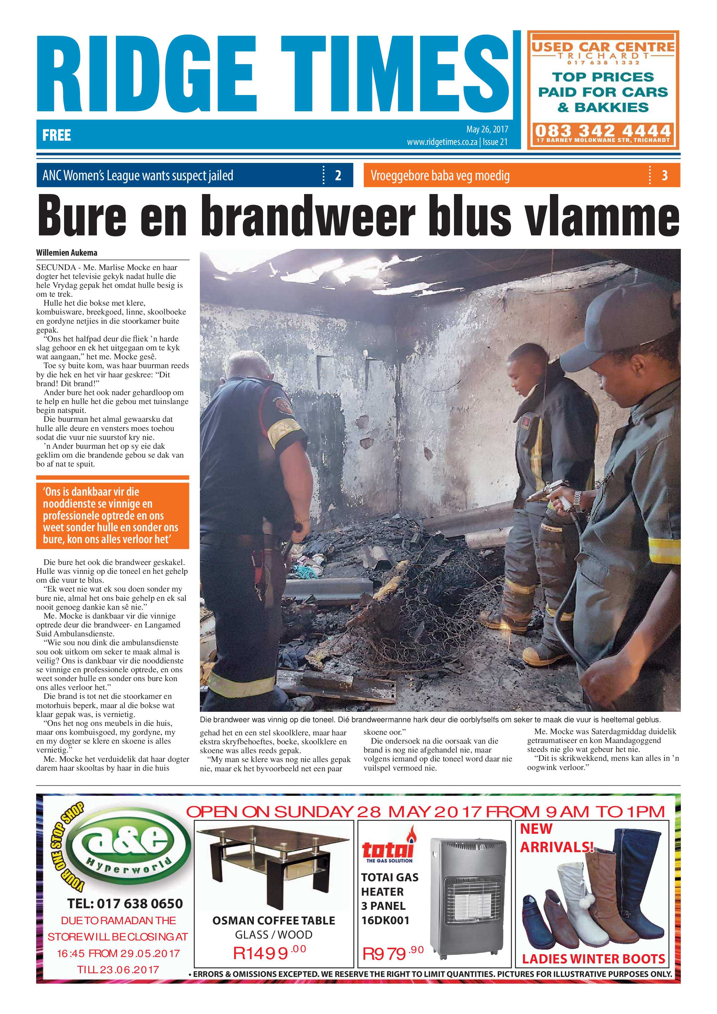 Echo, 26 May 2017 page 1