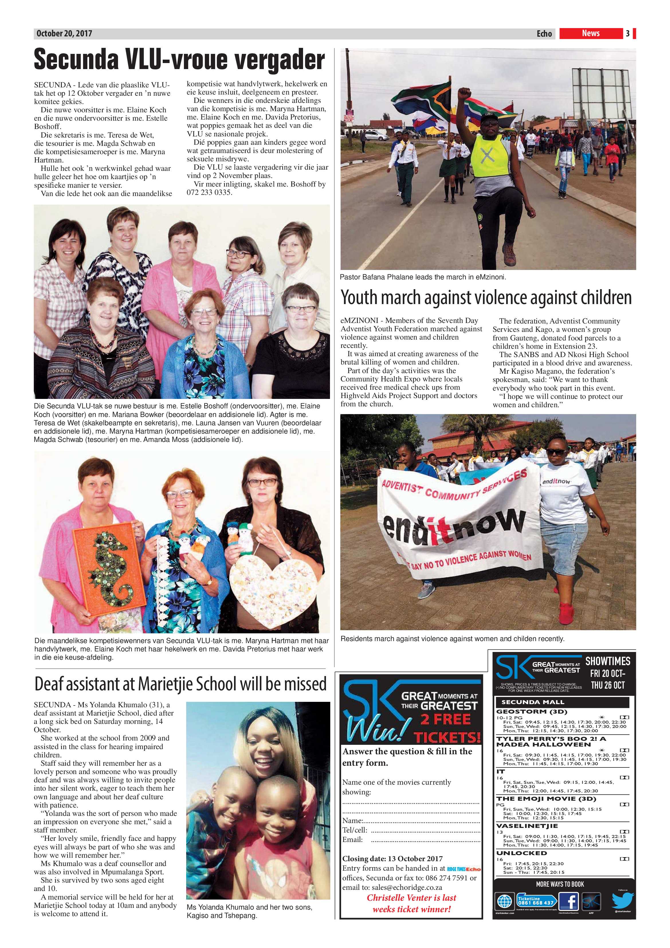 Echo, 20 October 2017 page 3