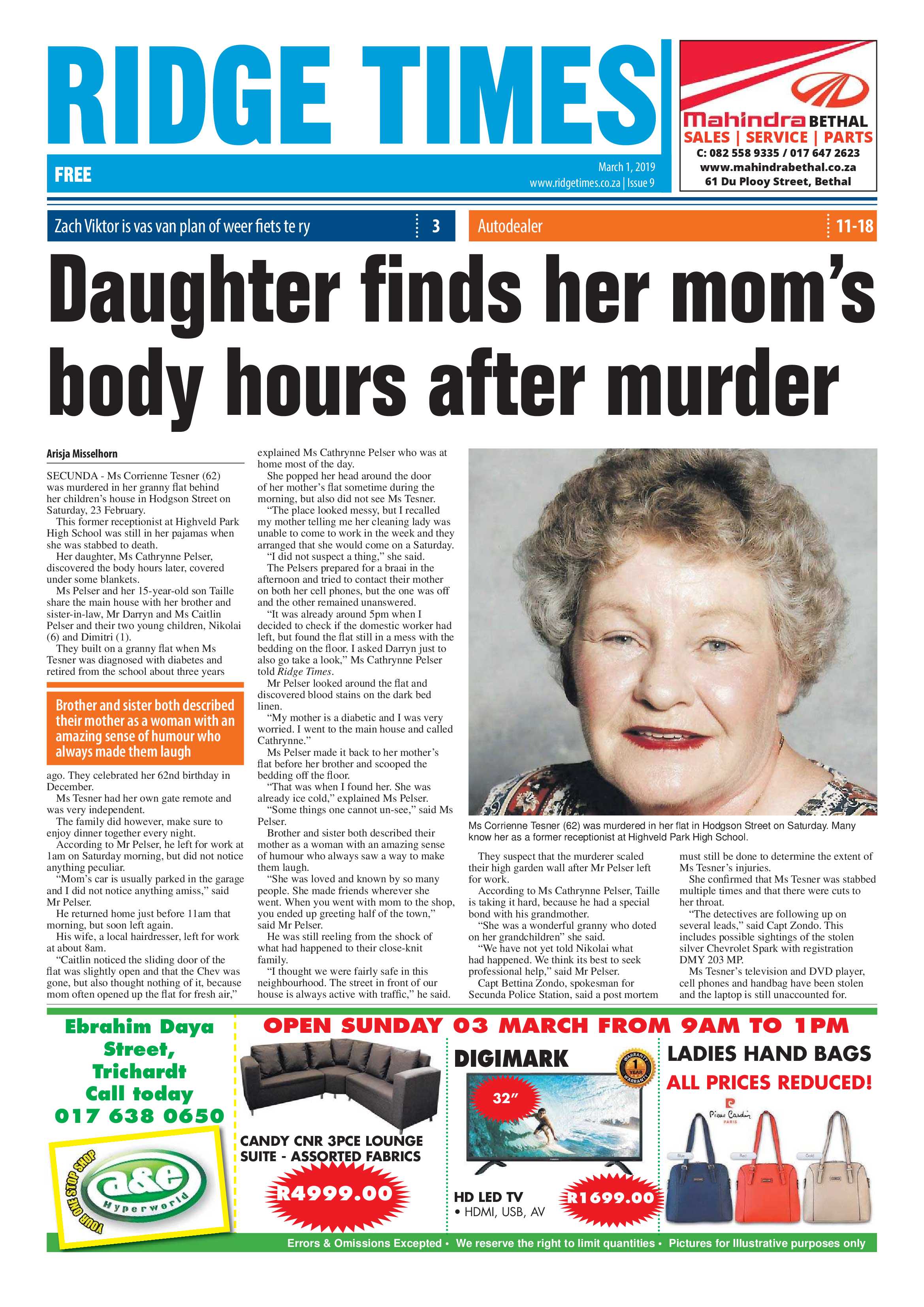 Ridge Times 03 March 2019 page 1