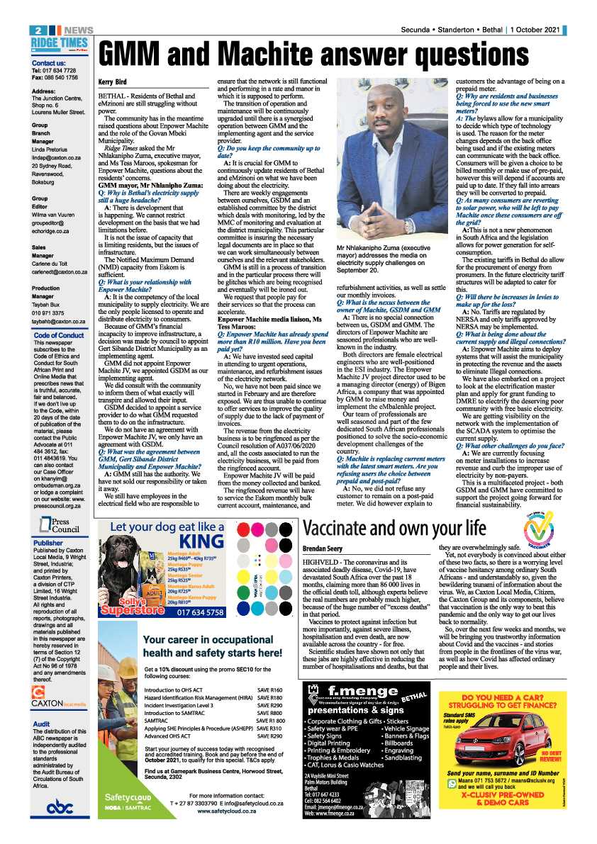 Ridge Times 01 October 2021 page 4