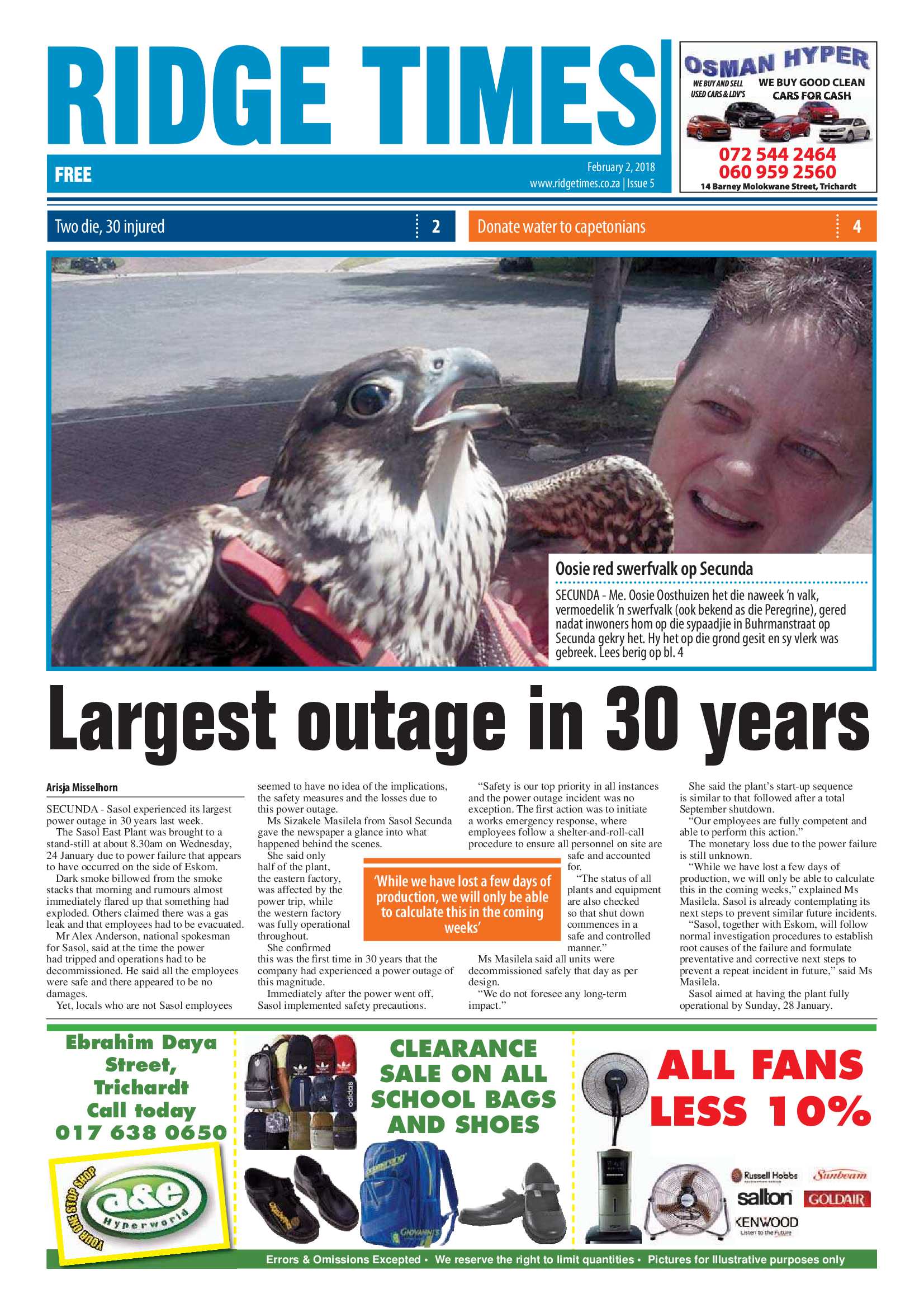 Ridge Times 02 February 2018 page 1