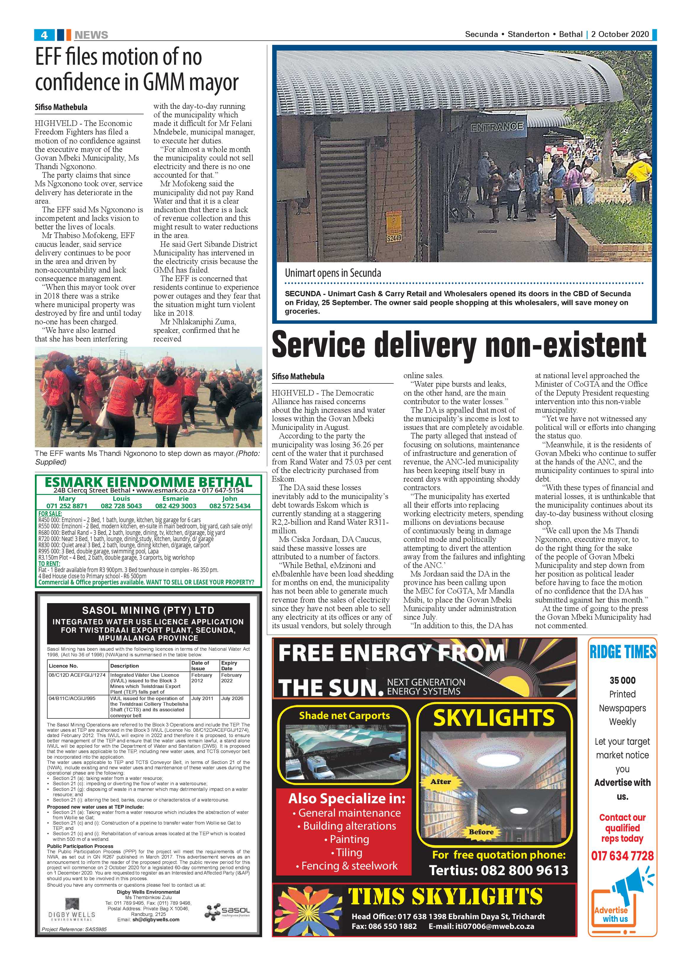Ridge Times 02 October 2020 page 4