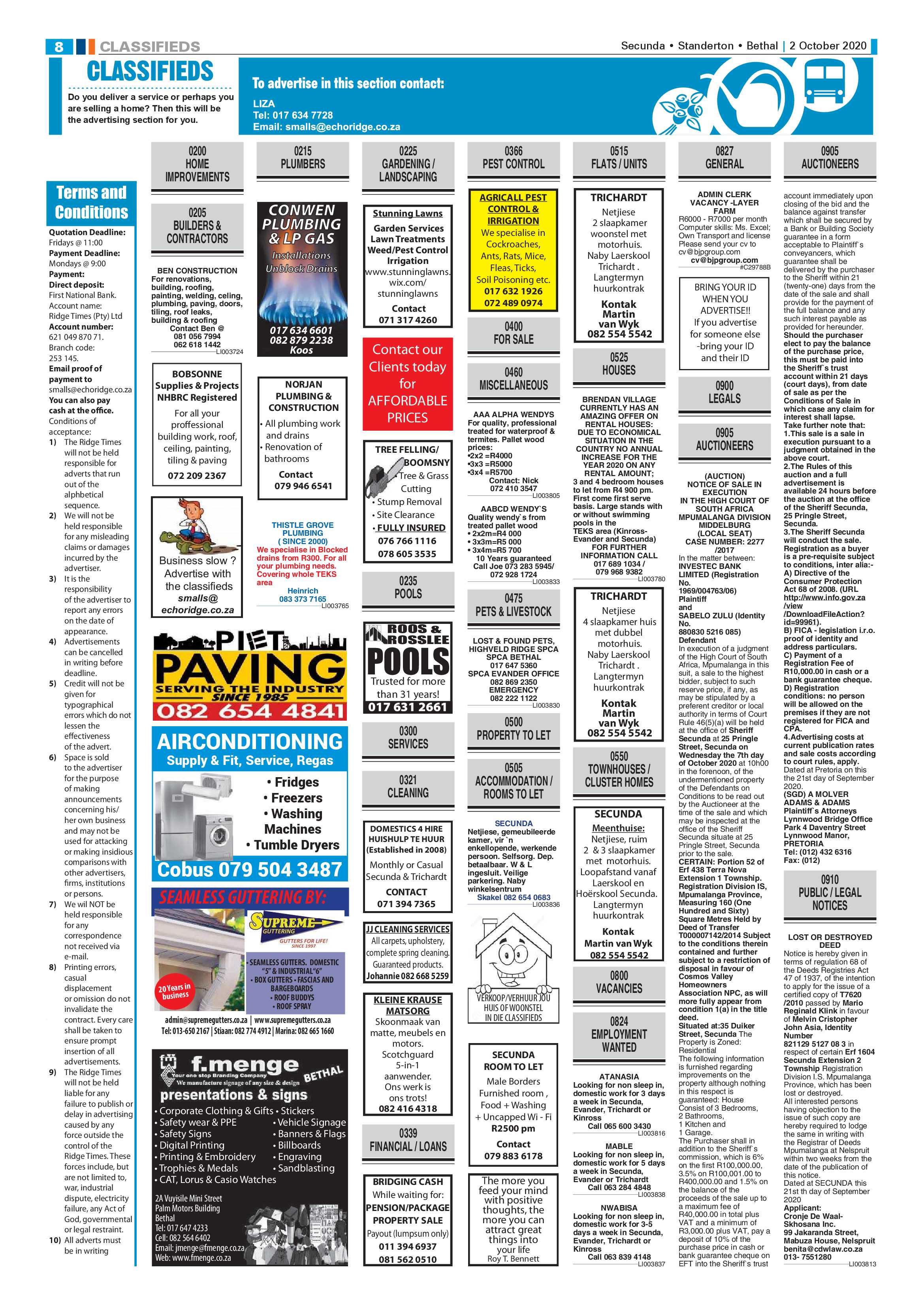 Ridge Times 02 October 2020 page 8