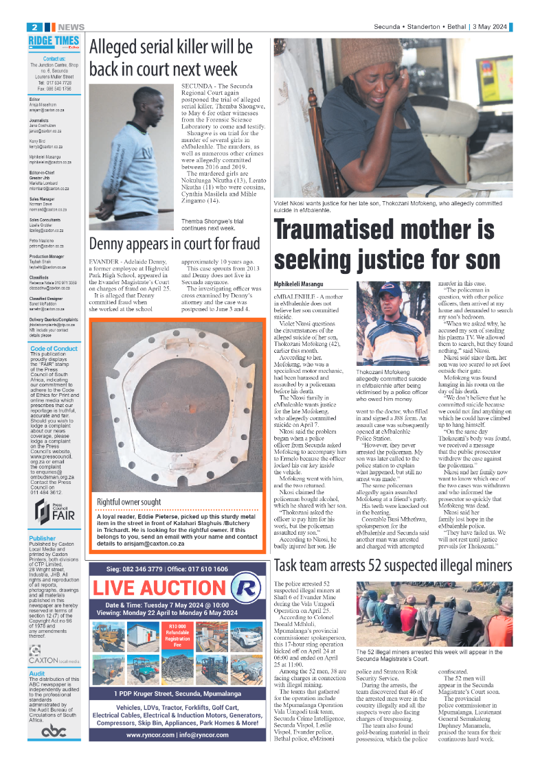 Ridge Times 03 May 2024 page 2