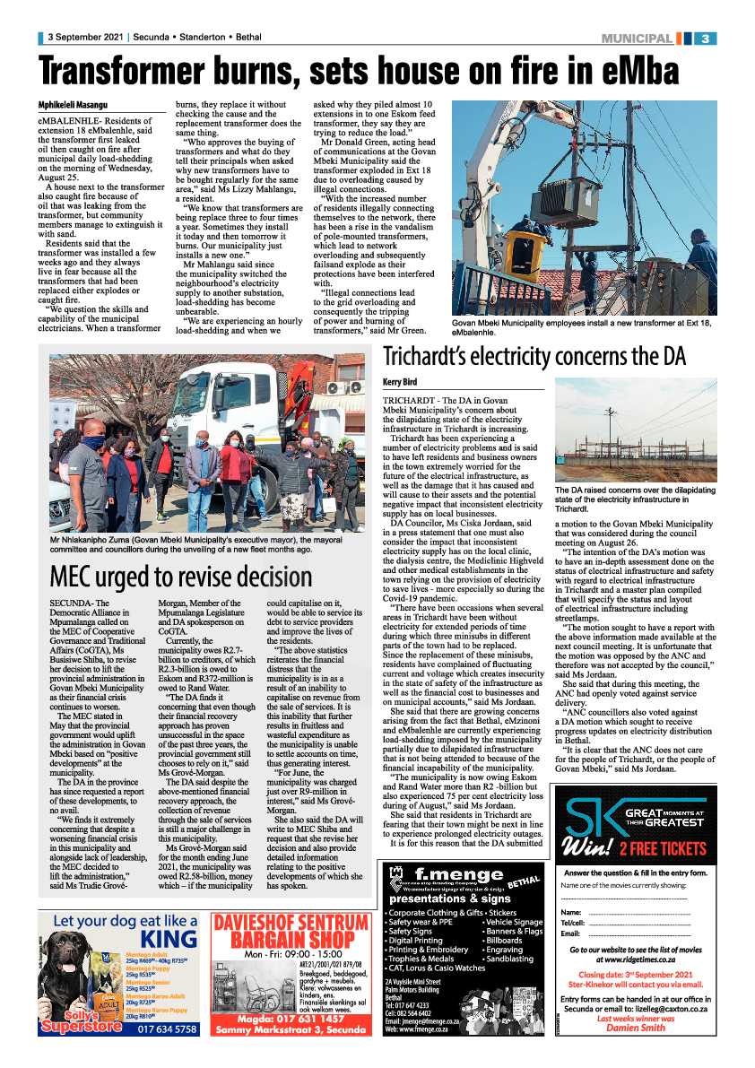 Ridge Times 03 September 2021 page 3