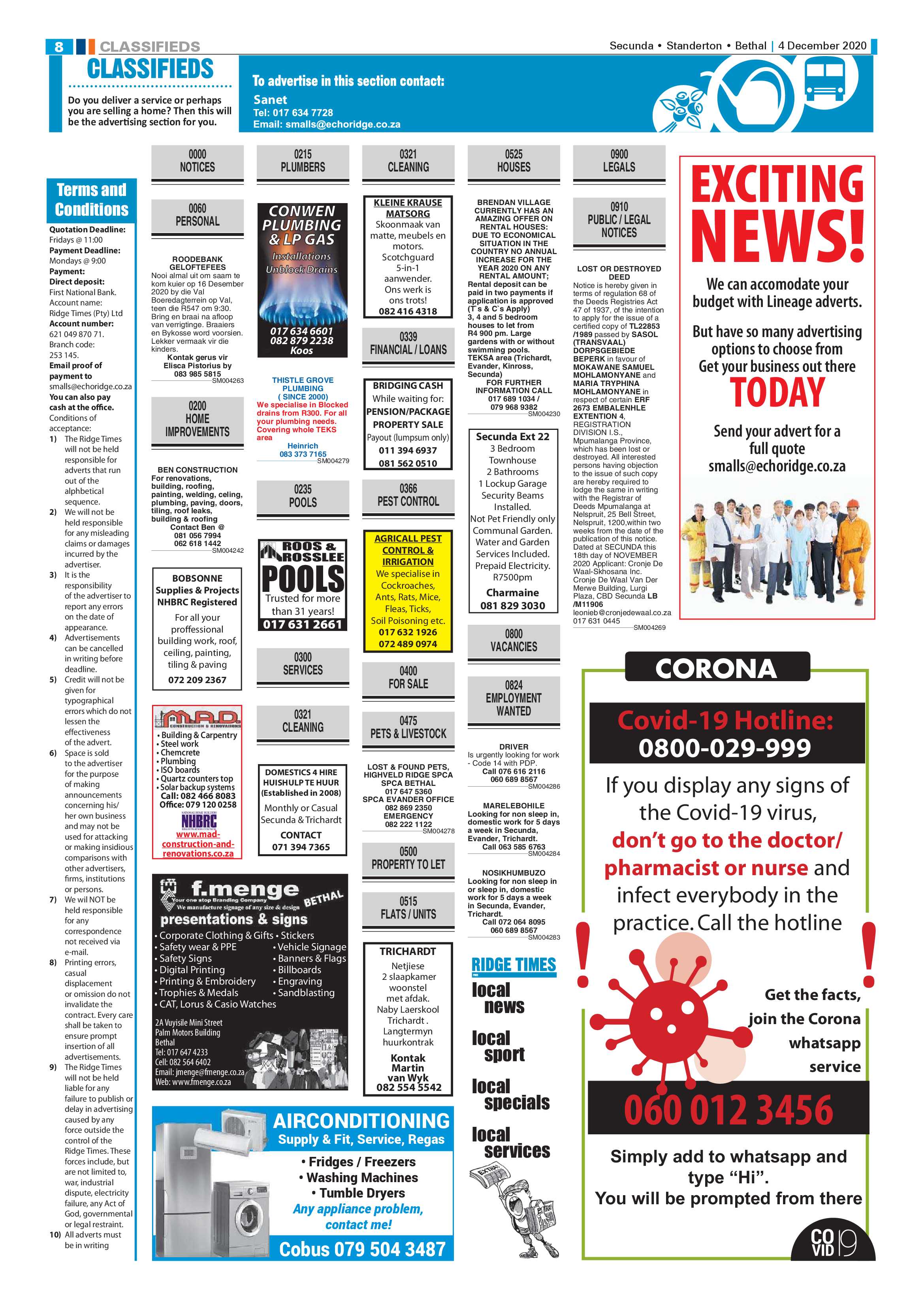 Ridge Times 04 December 2020 page 8