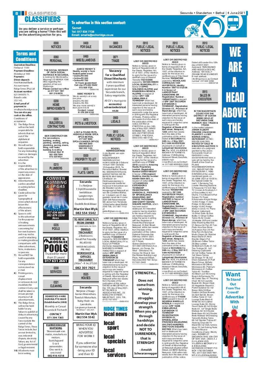 Ridge Times 04 June 2021 page 8