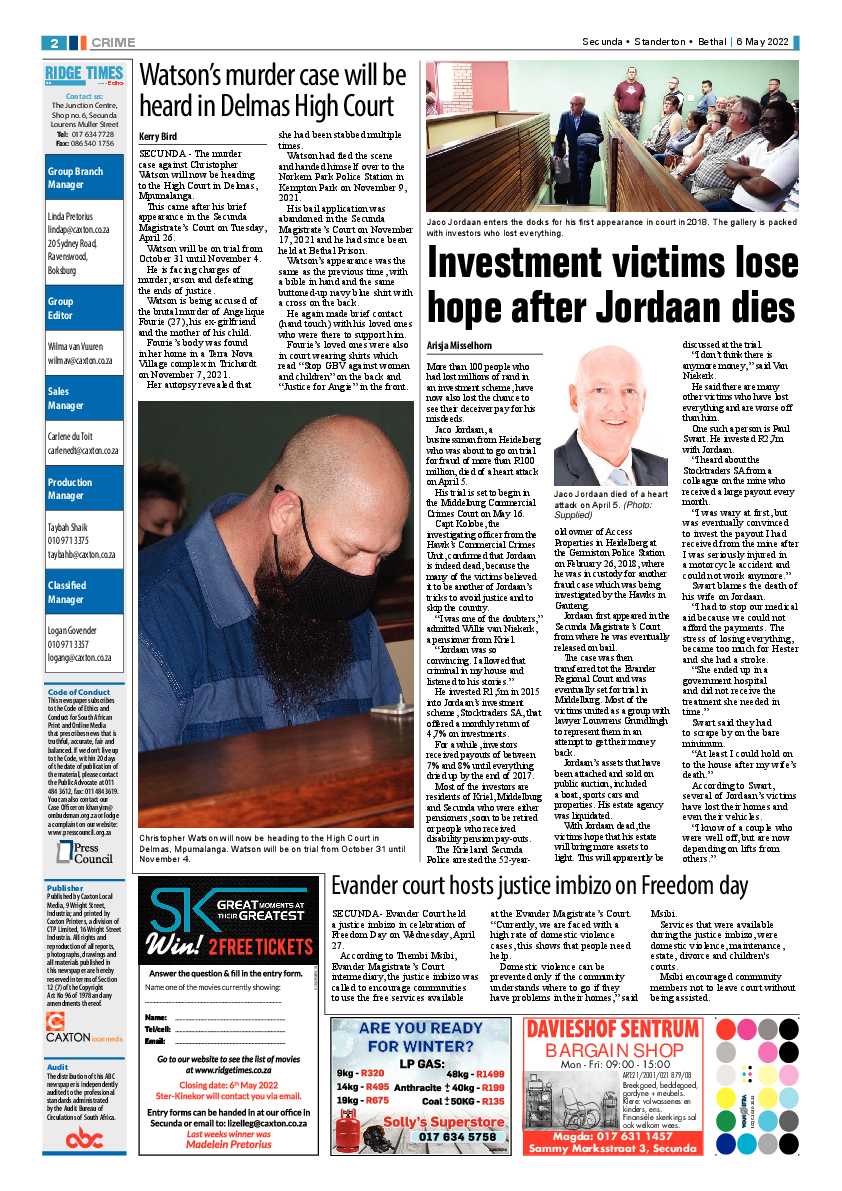 Ridge Times 06 May 2022 page 2