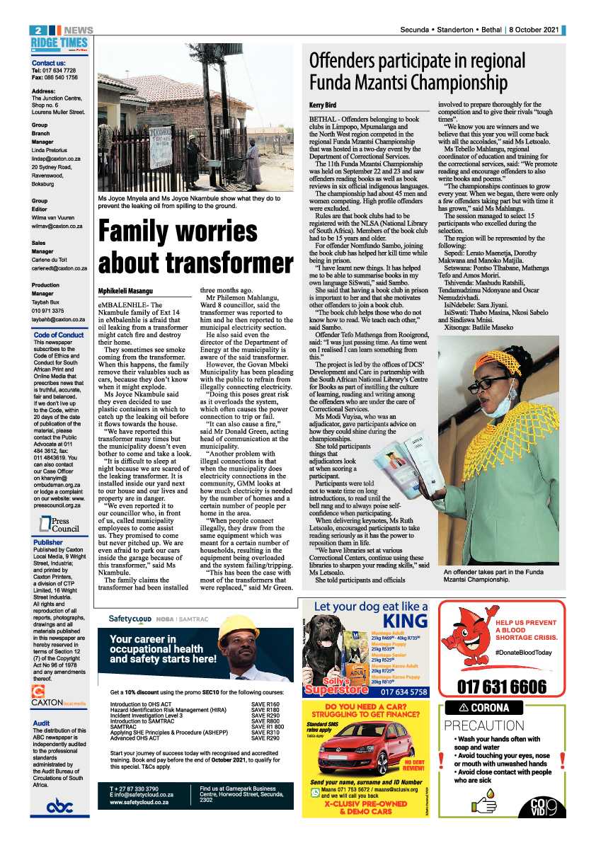 Ridge Times 08 October 2021 page 2