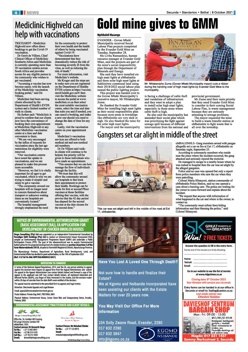 Ridge Times 08 October 2021 page 4