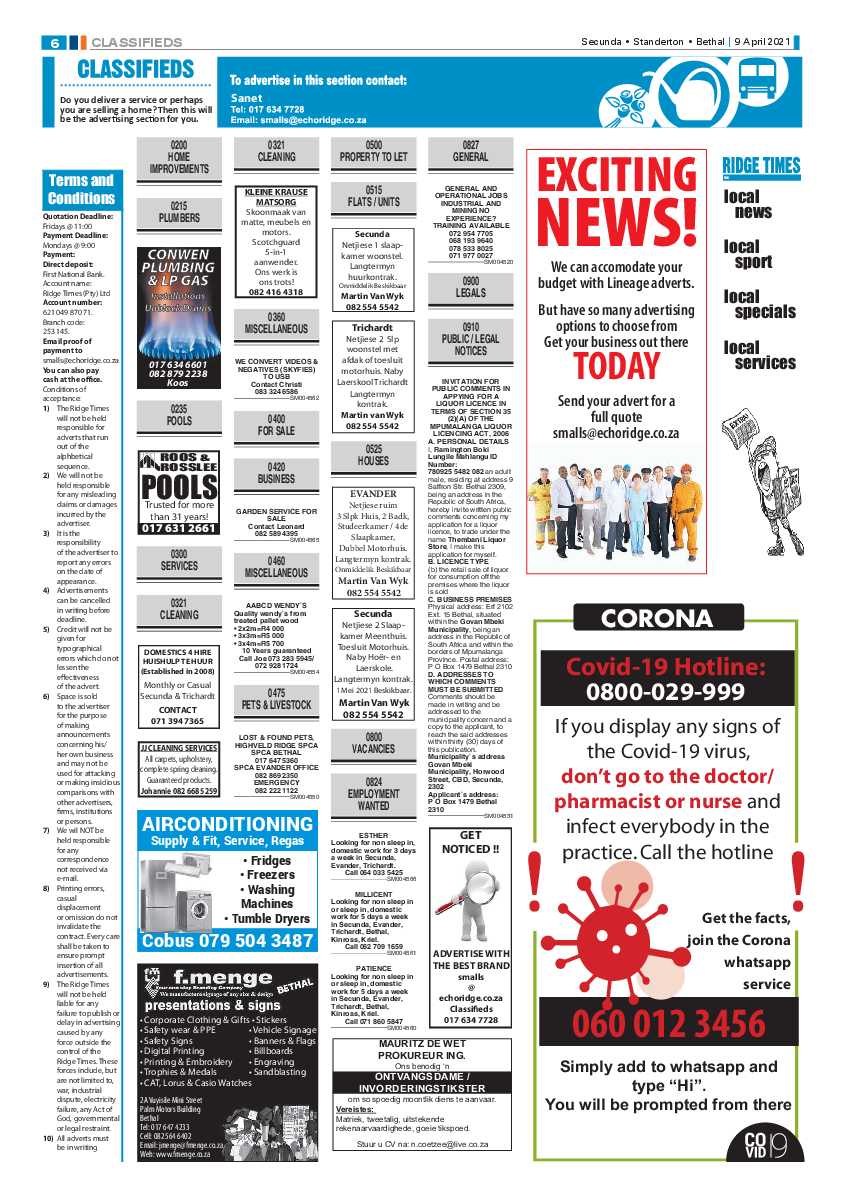 Ridge Times 09 April 2021 page 6
