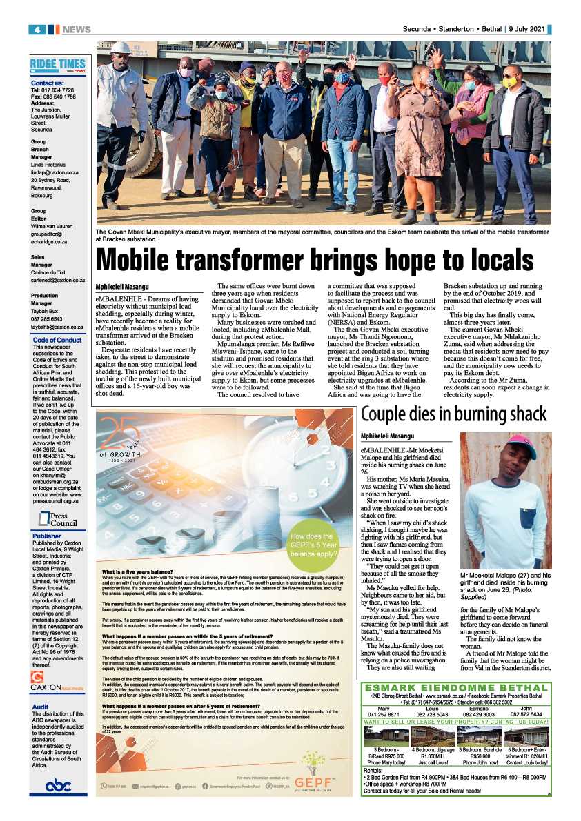 Ridge Times 09 July 2021 page 4