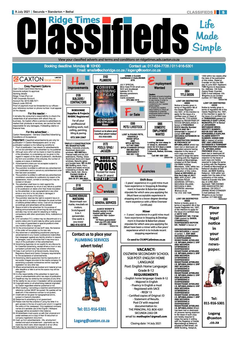 Ridge Times 09 July 2021 page 5
