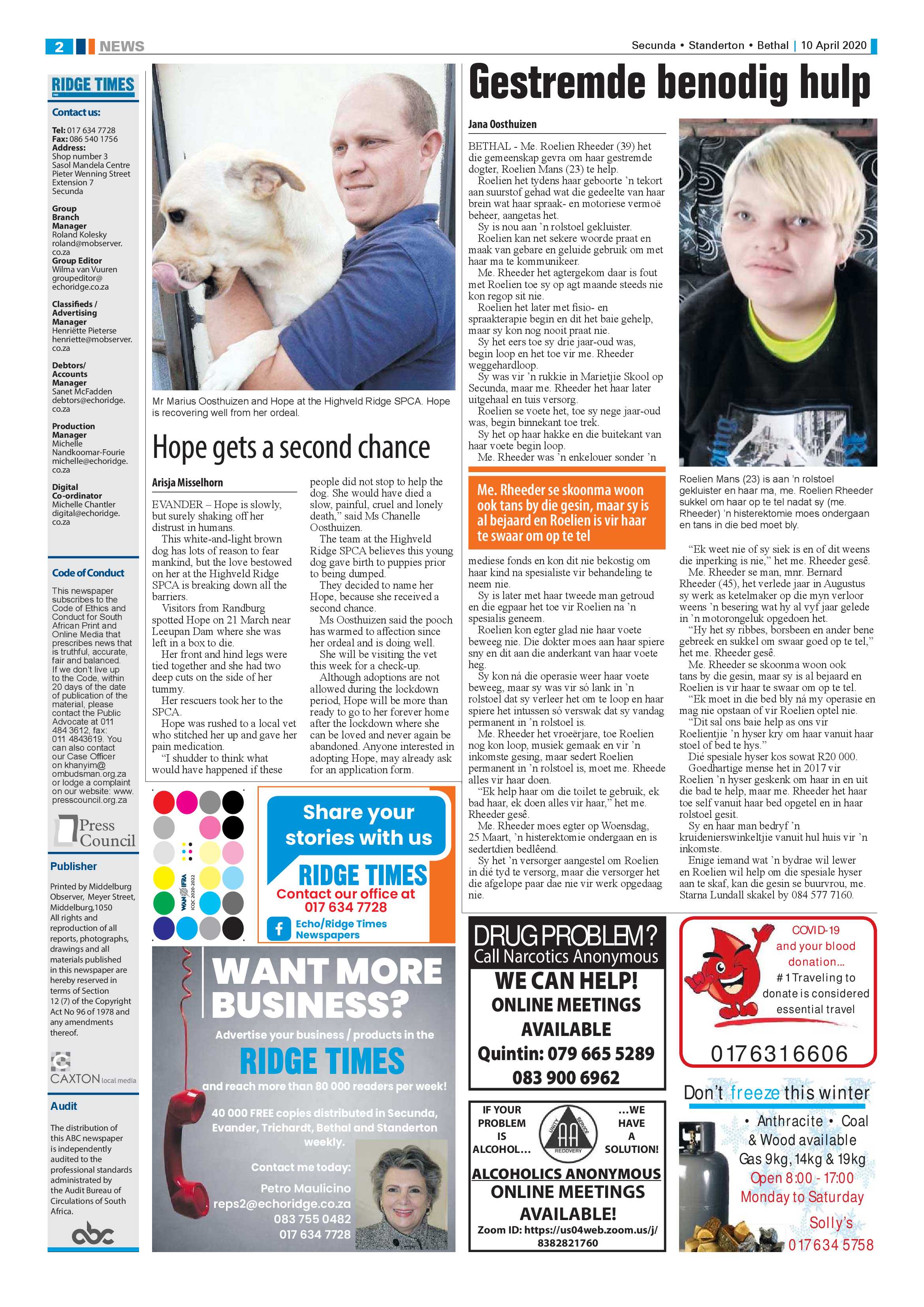 Ridge Times 10 April 2020 page 2