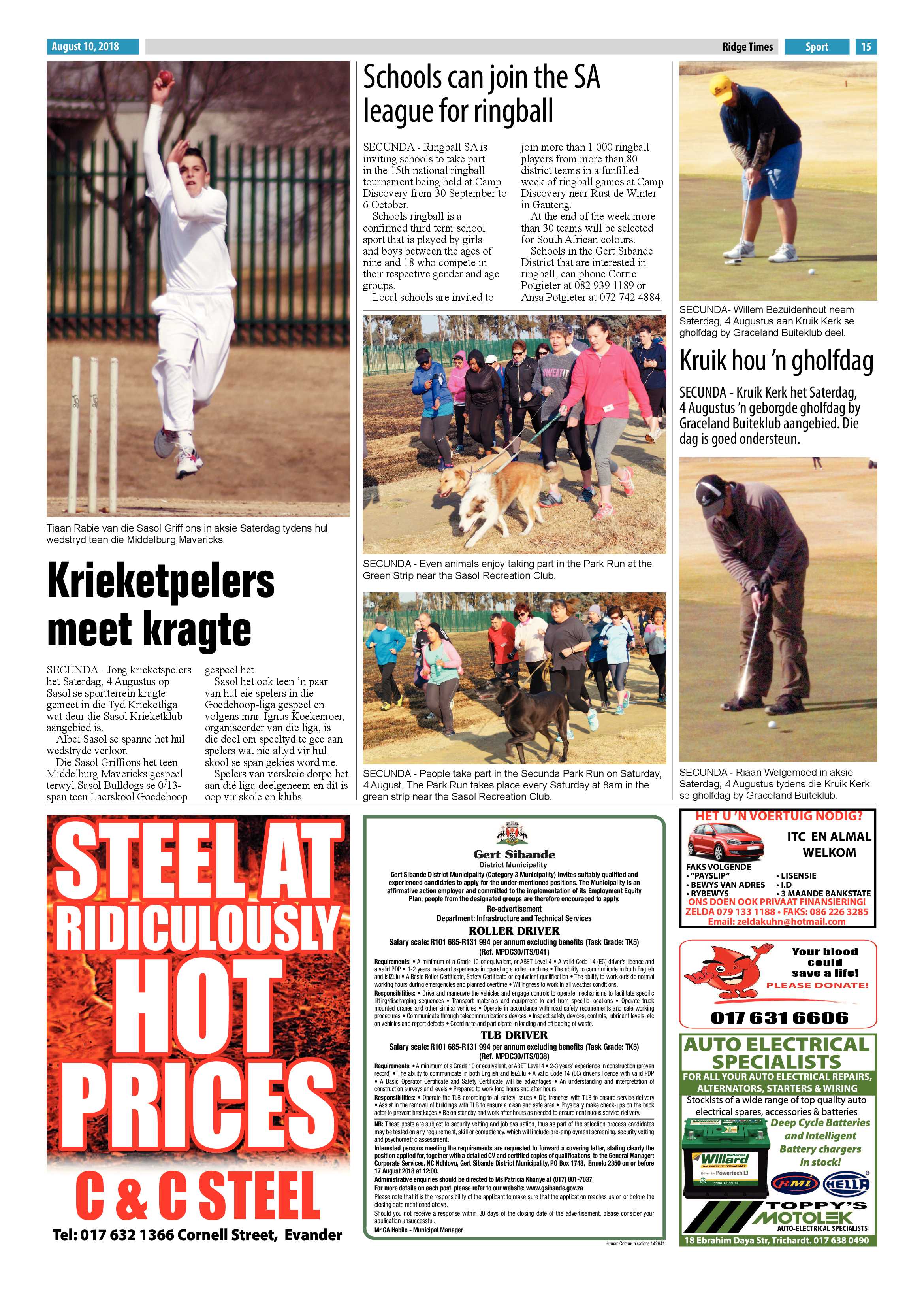 Ridge Times 10 August 2018 page 15