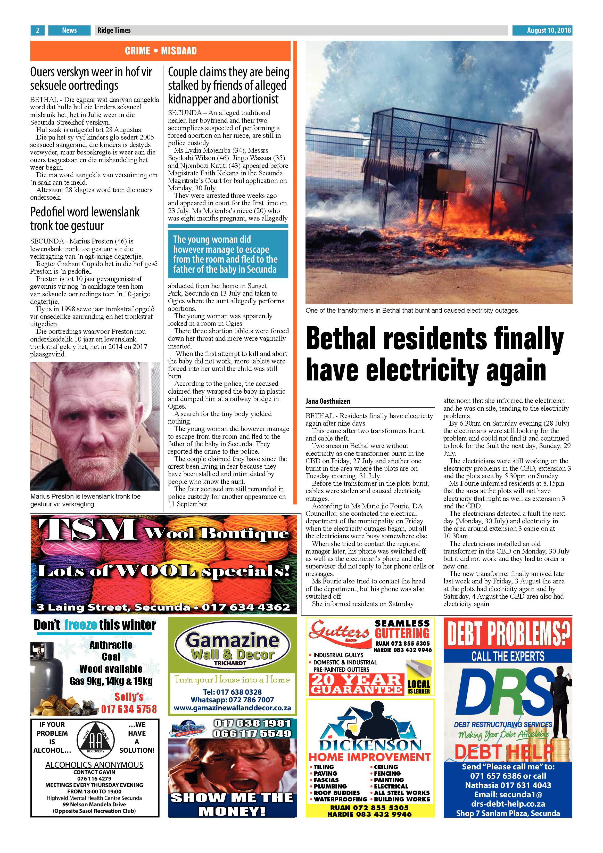 Ridge Times 10 August 2018 page 2