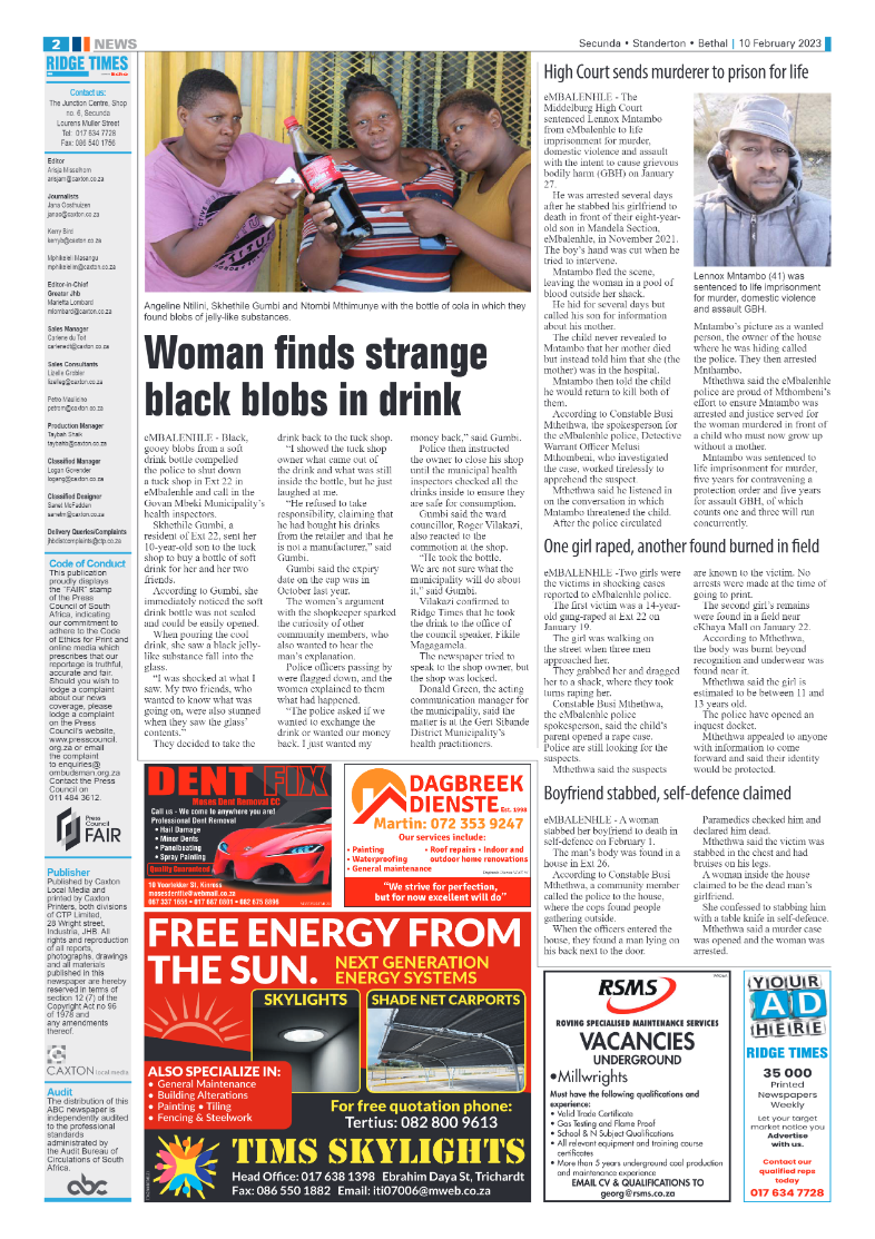 Ridge Times 10 February 2023 page 2