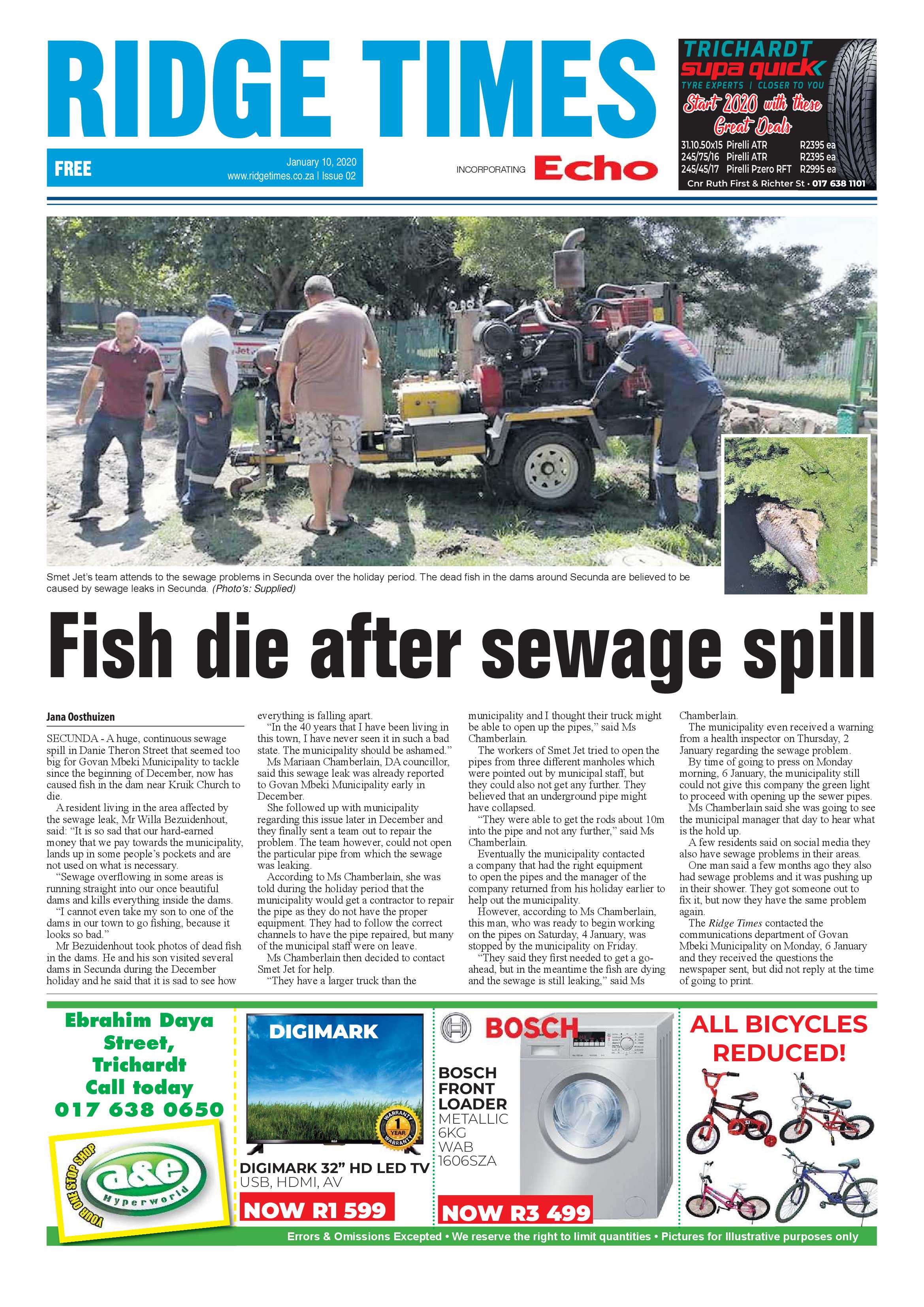Ridge Times 10 January 2020 page 1