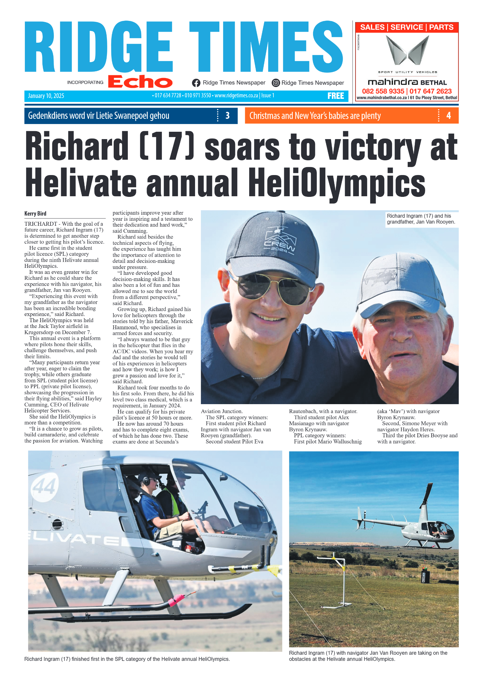 Ridge Times 10 January 2025 page 1