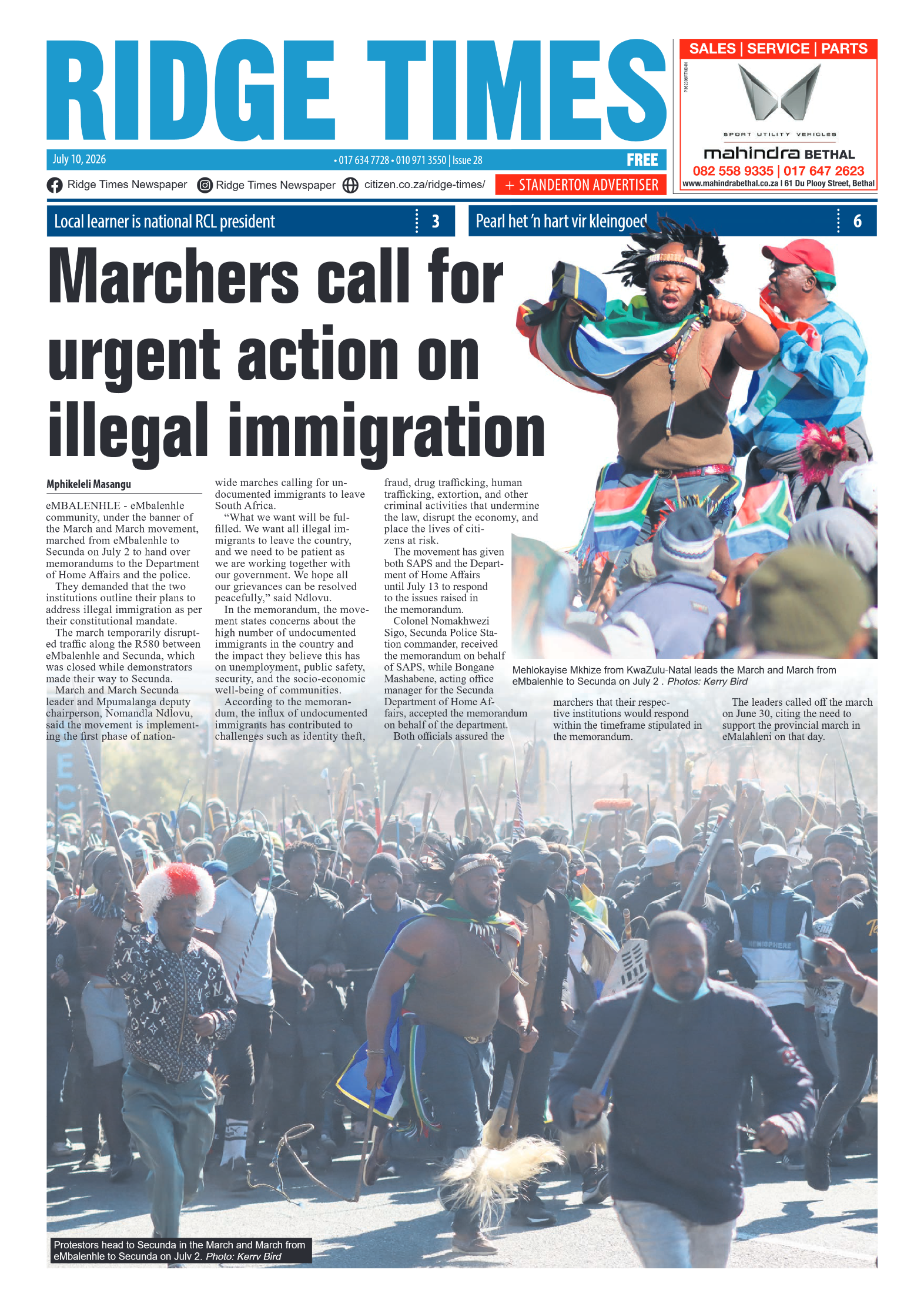 Ridge Times 10 July 2026 page 1