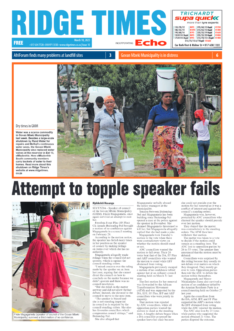 Ridge Times 10 March 2023 page 1