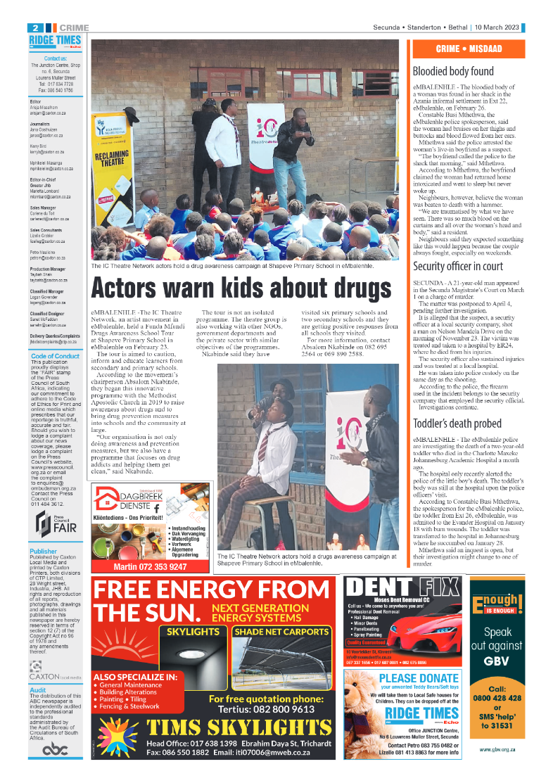 Ridge Times 10 March 2023 page 2