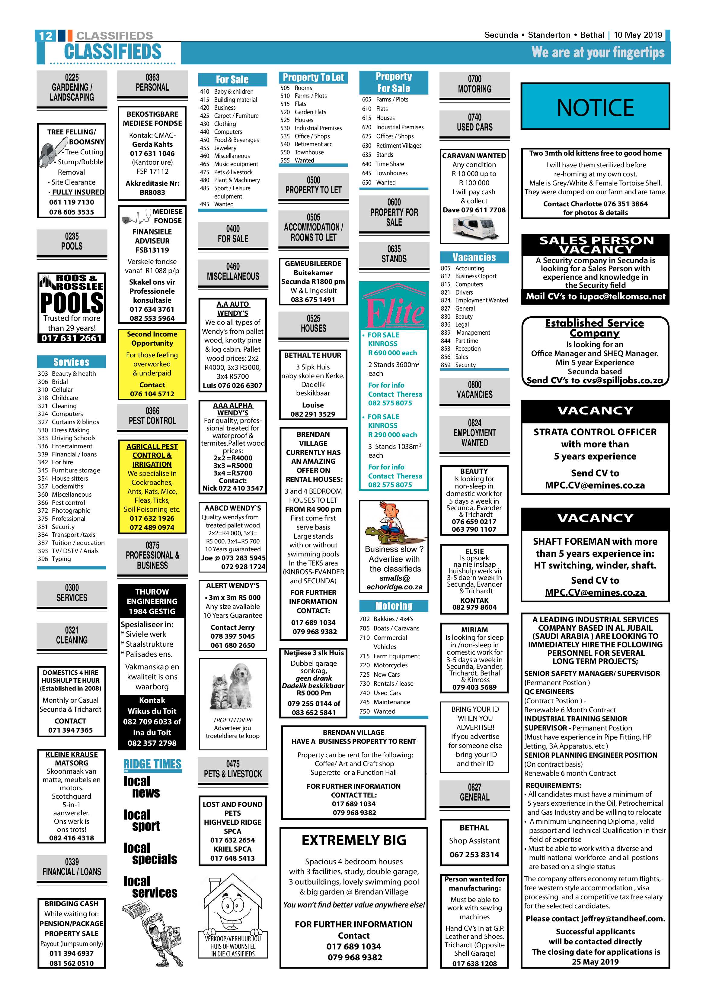 Ridge Times 10 May 2019 page 12