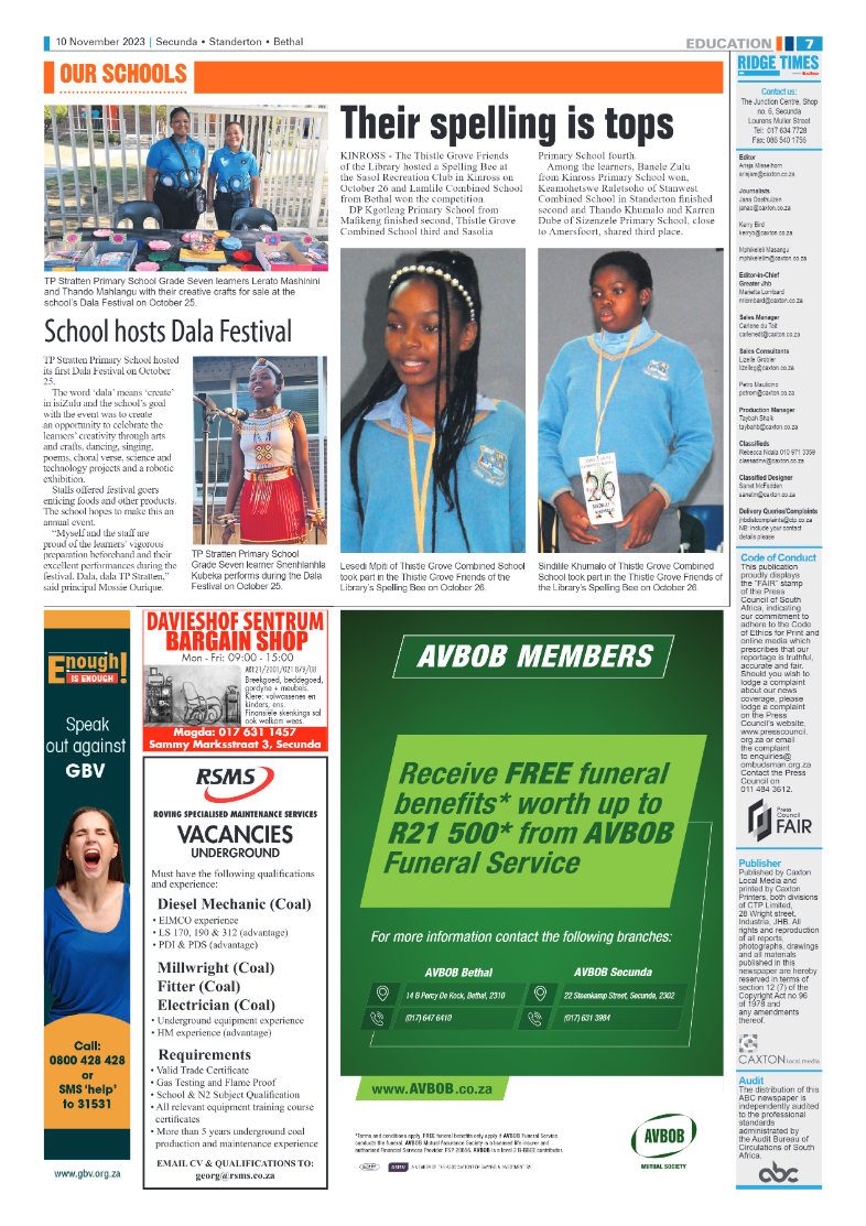 Ridge Times 10 November 2023 page 7